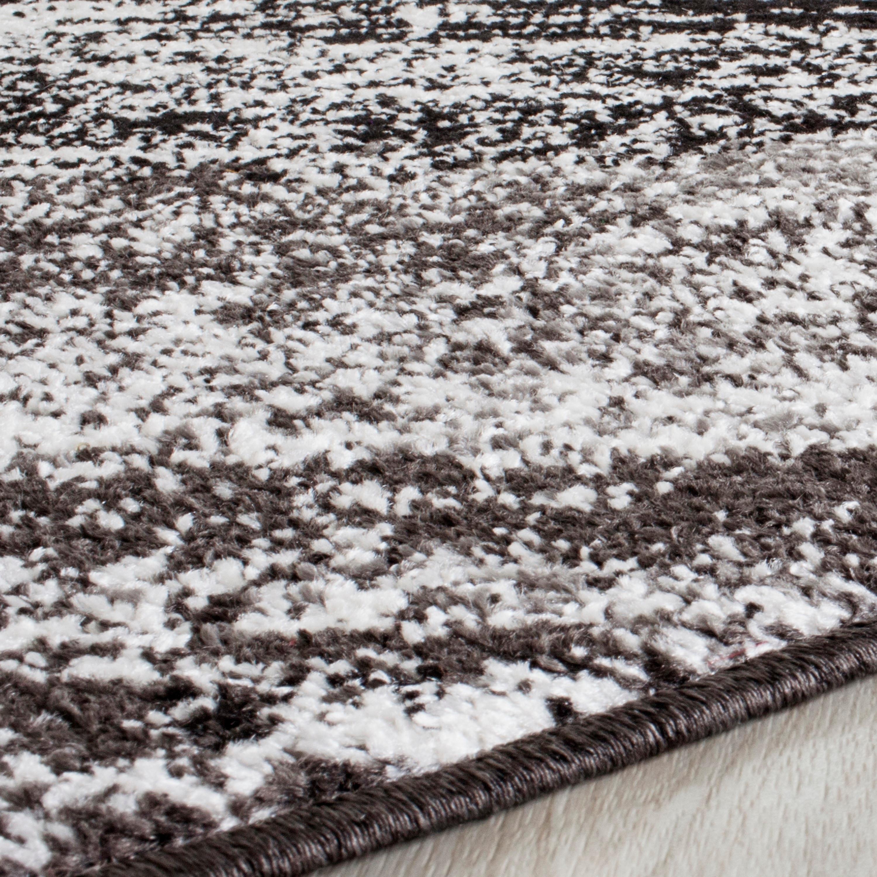 Adirondack ADR112 Machine Made Indoor Area Rug - Silver/Black - 9' Round - Safavieh