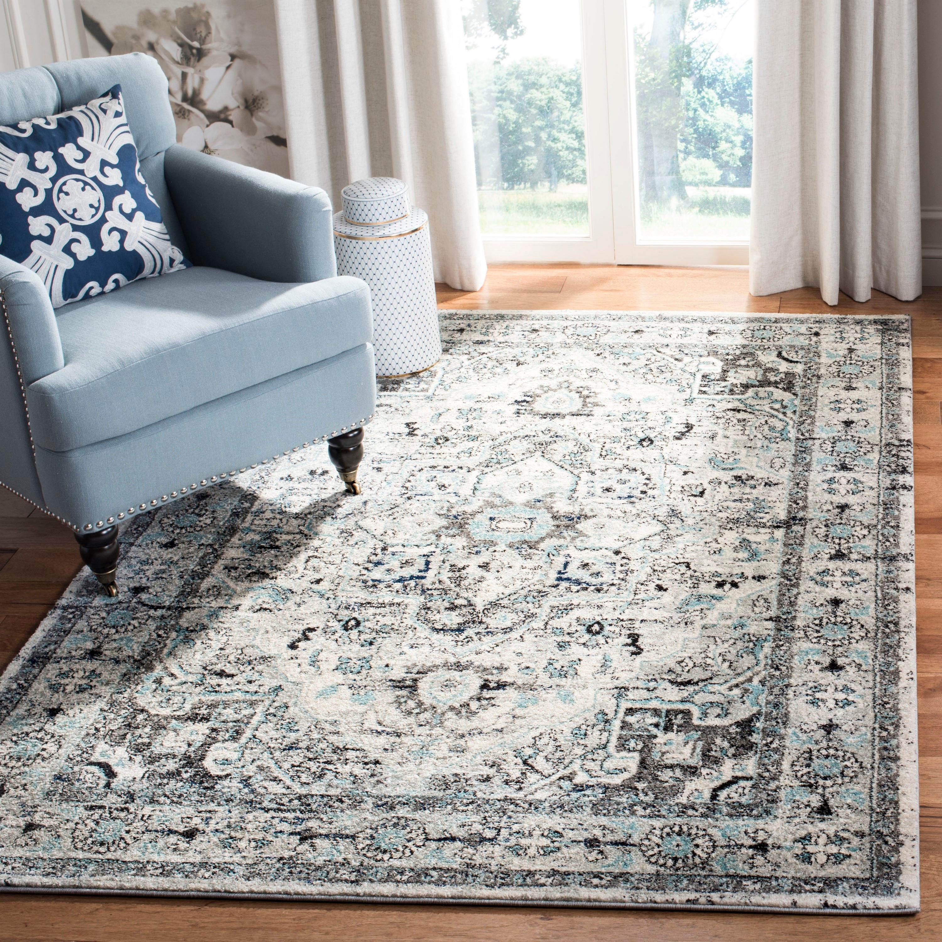Madison 900 MAD924 Machine Made Indoor Area Rug - Light Grey/Blue - 5'3"x7'6" - Safavieh