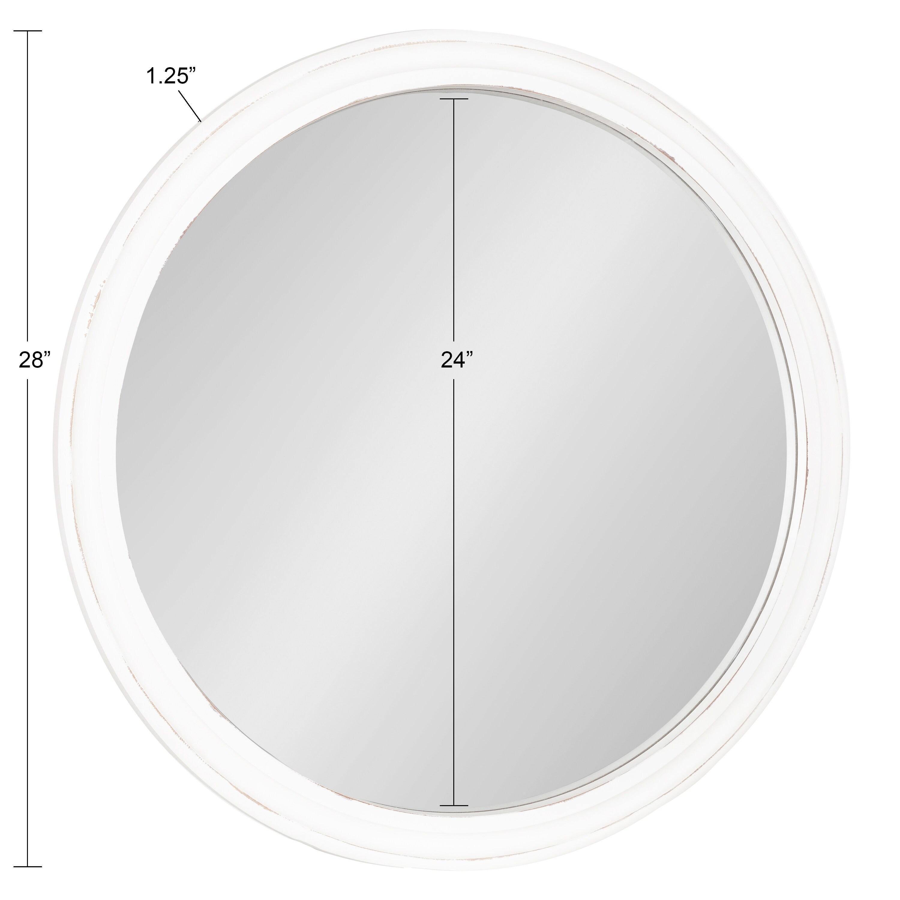 WallBeyond 28" Wood Round Mirror White