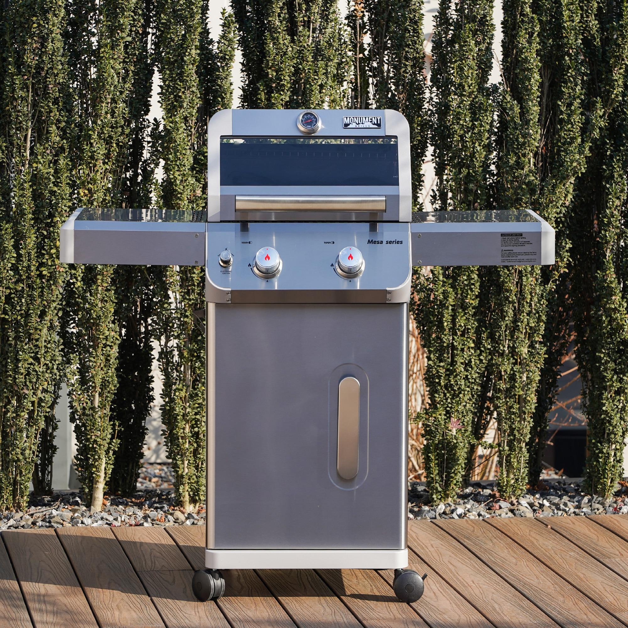 Monument Grills Mesa Series 2-Burner Free Standing Stailless Liquid Propane 24000 BTU Gas Grill with Cabinet