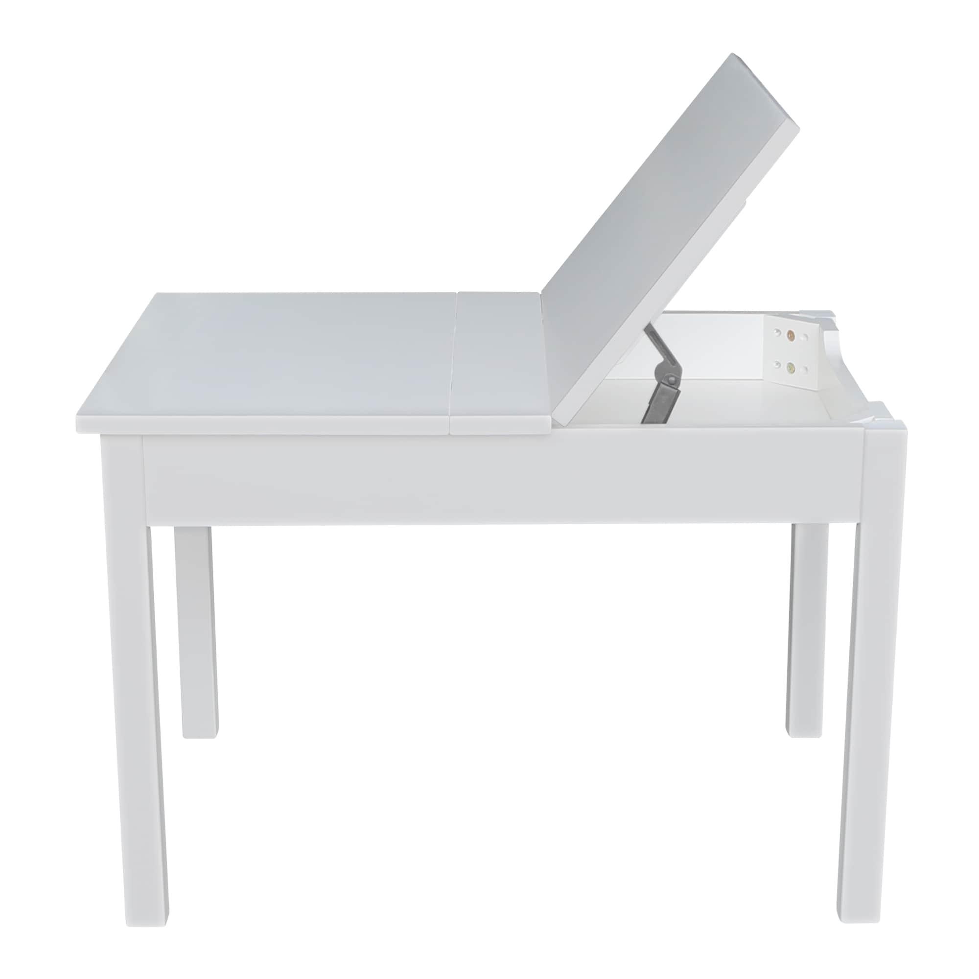 International Concepts Table With Lift Up Top For Storage, White