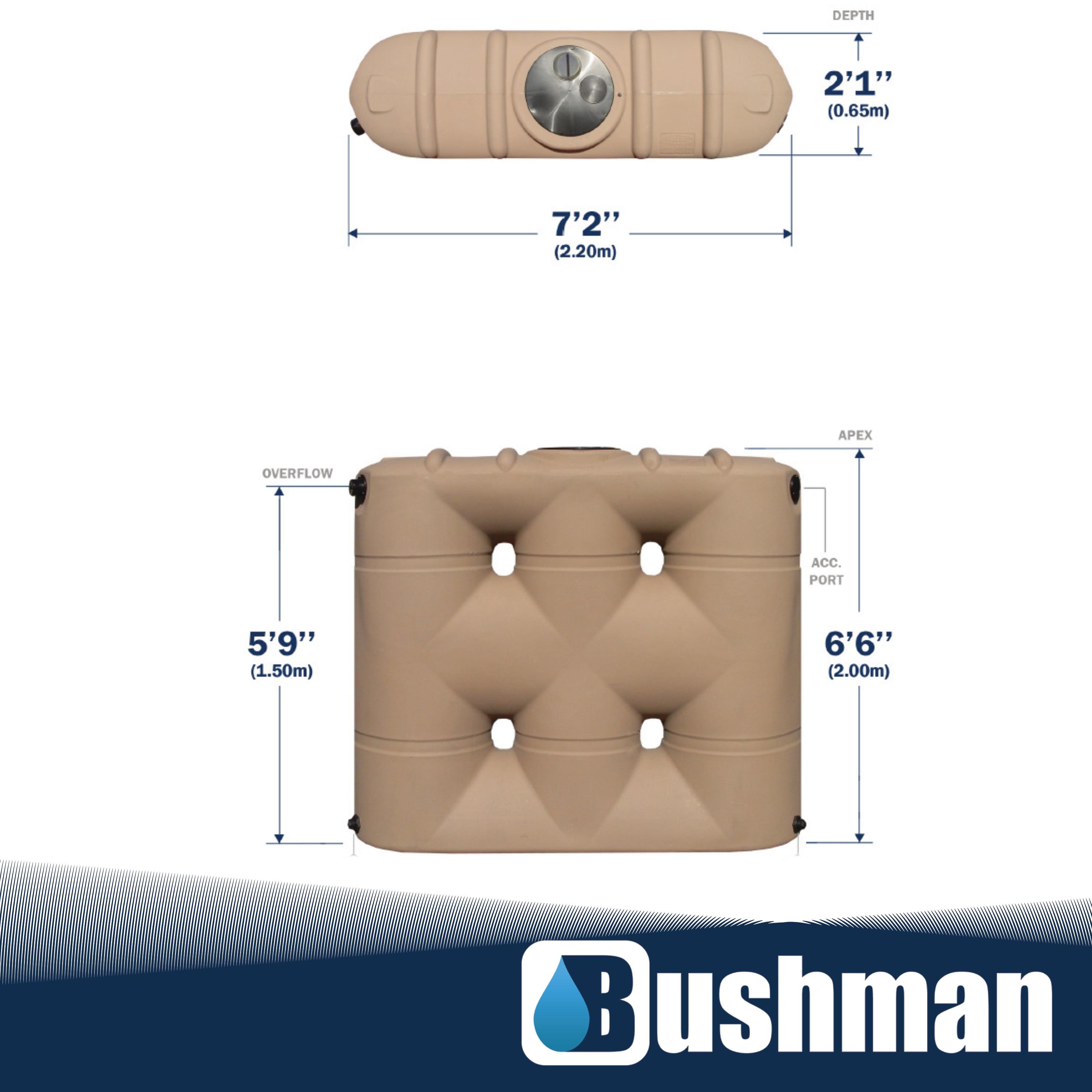 Bushman 530-Gallon Plastic Brown Water Storage Tank