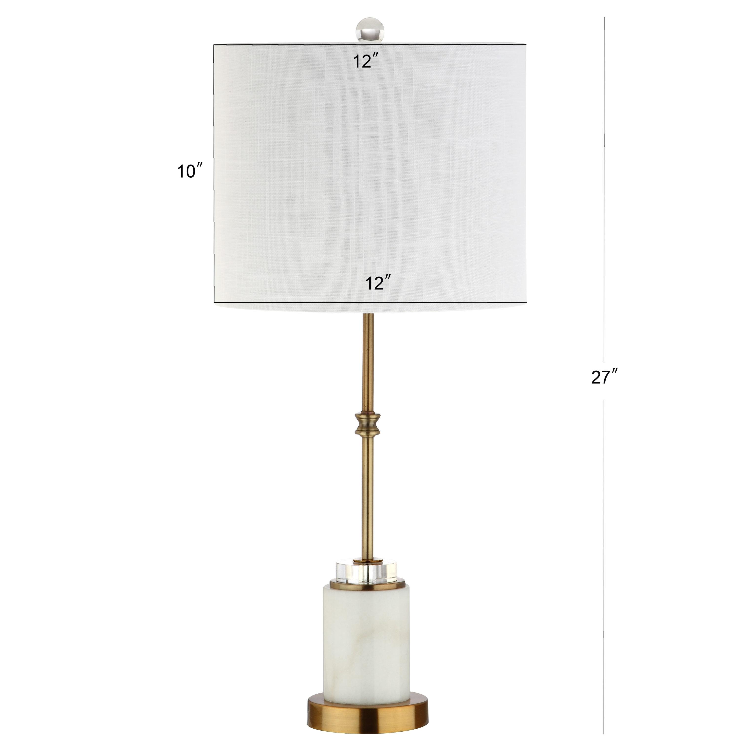 Harper 27" Marble/Crystal LED Table Lamp, Brass (Set of 2)