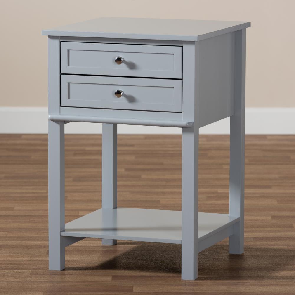 2 Drawer Willow Wood Nightstand -  Baxton Studio