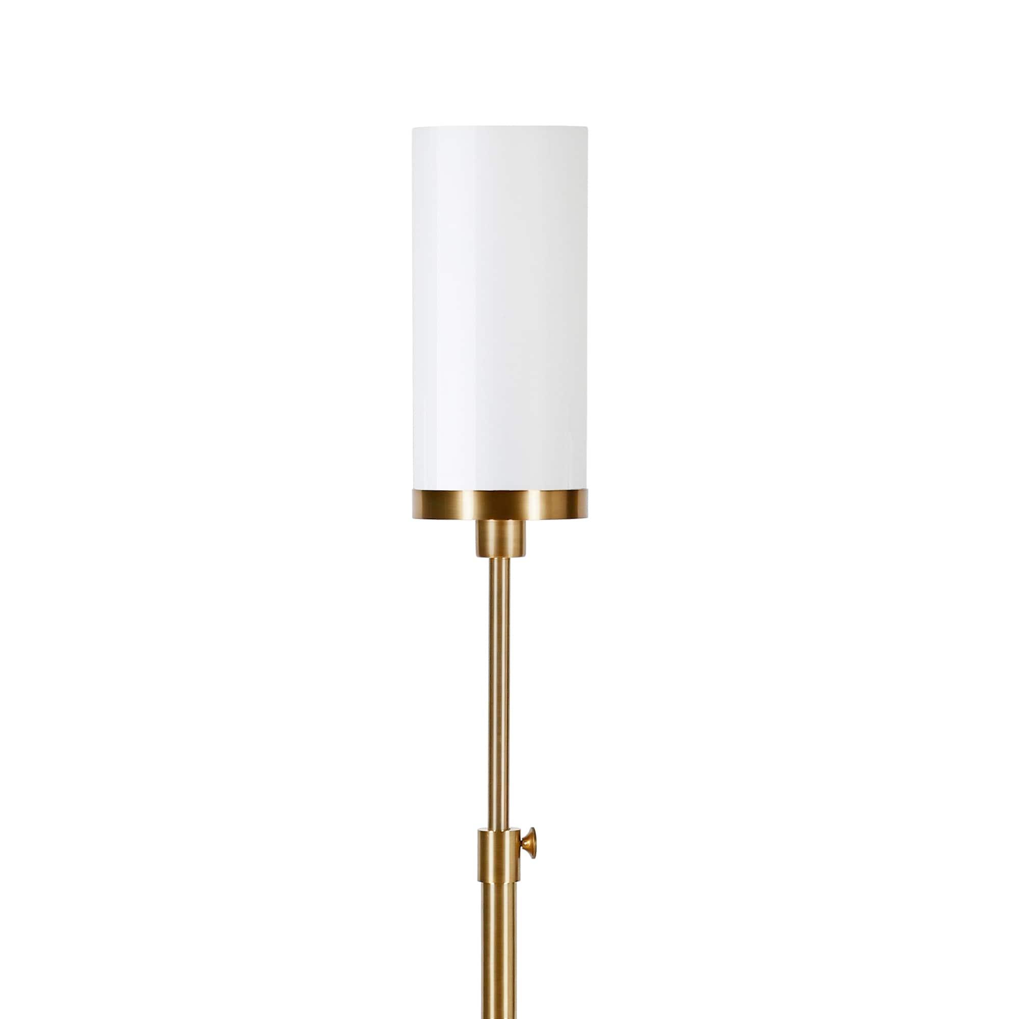 Evelyn&Zoe Frieda 66" Tall Floor Lamp with Glass Shade in Brass/White Milk