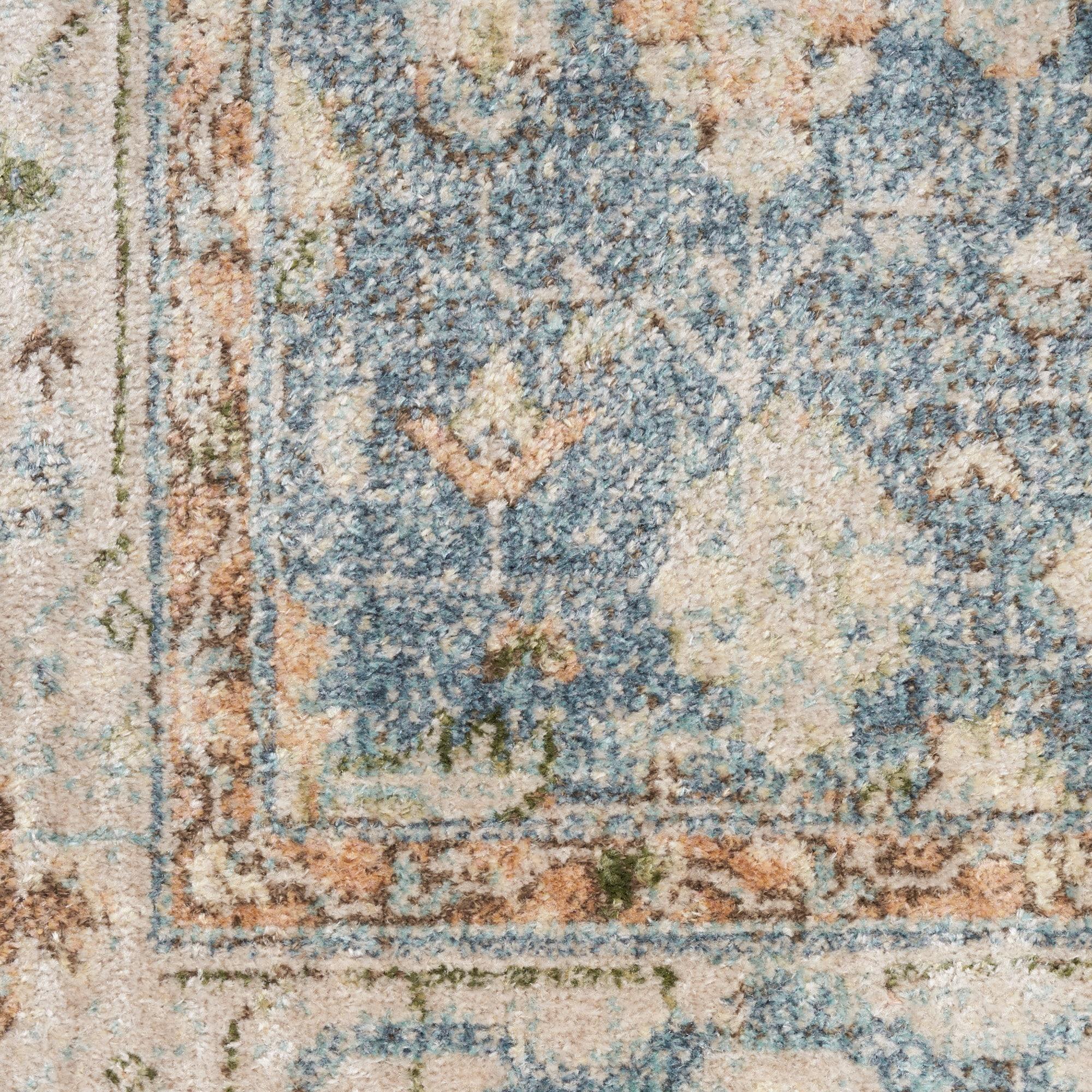Nourison Astra Machine Washable Vintage Persian Indoor Rug Silver Blue 7'10" x 10'