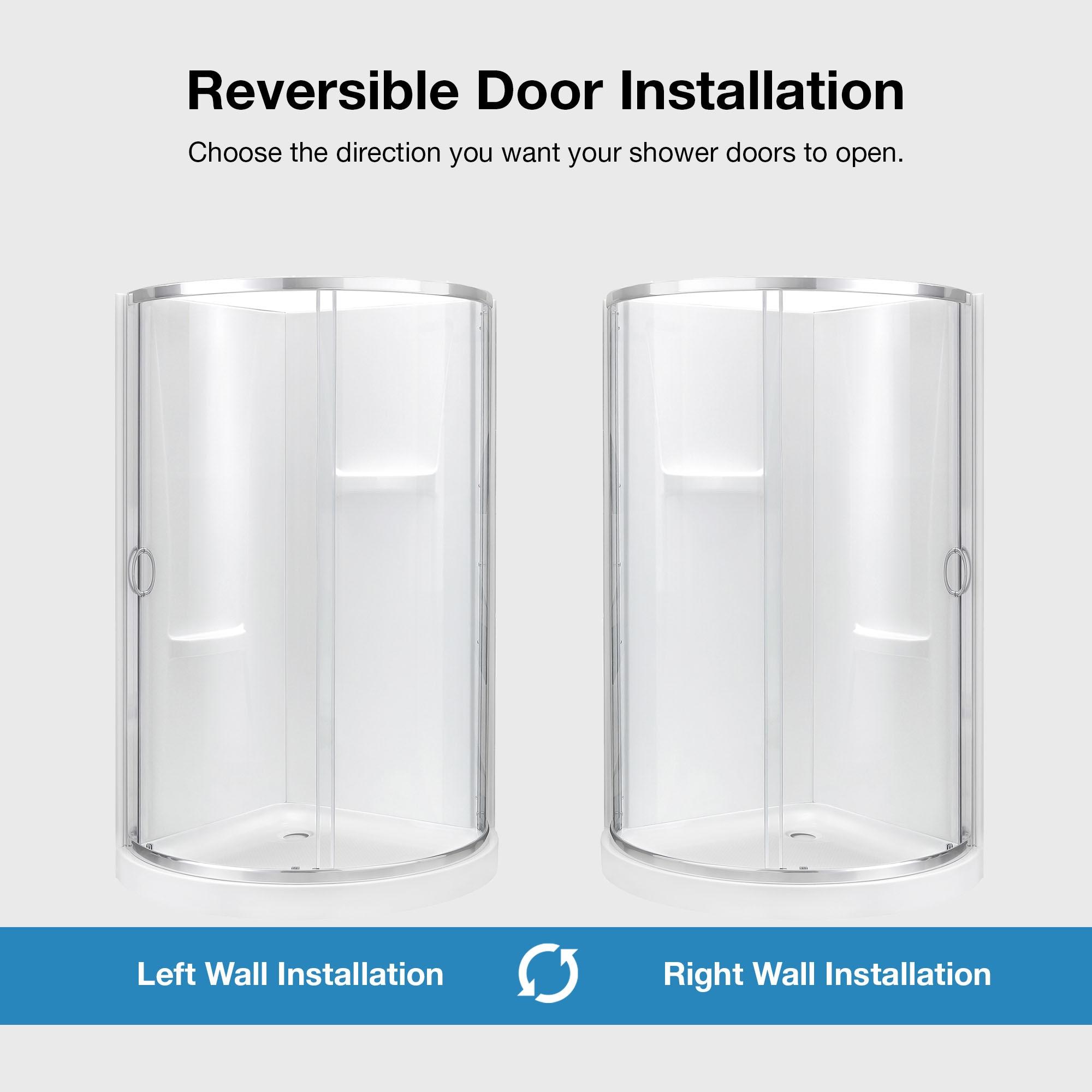 OVE Decors Breeze 40 in. Round Shower Kit w/ Clear, Base, Wall