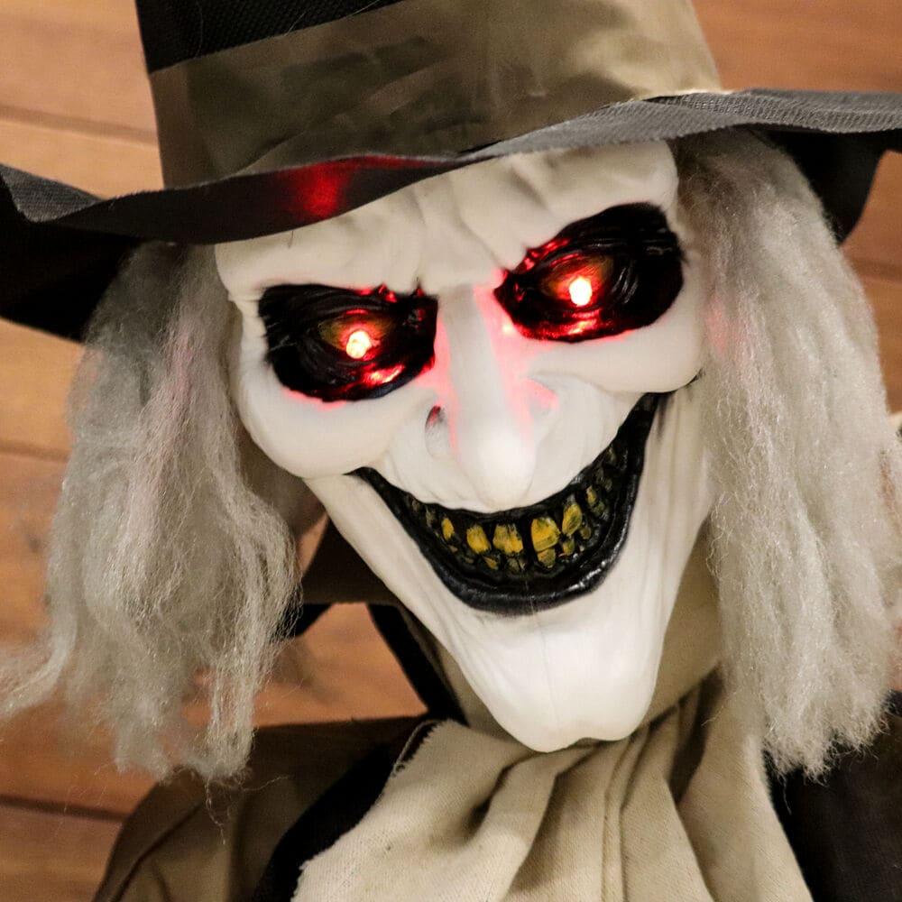Haunted Hill Farm 5.25 ft. 3.5 lbs Animatronic Gravekeeper Halloween Decoration, Multicolor, HHGRVKPR-1FLSA