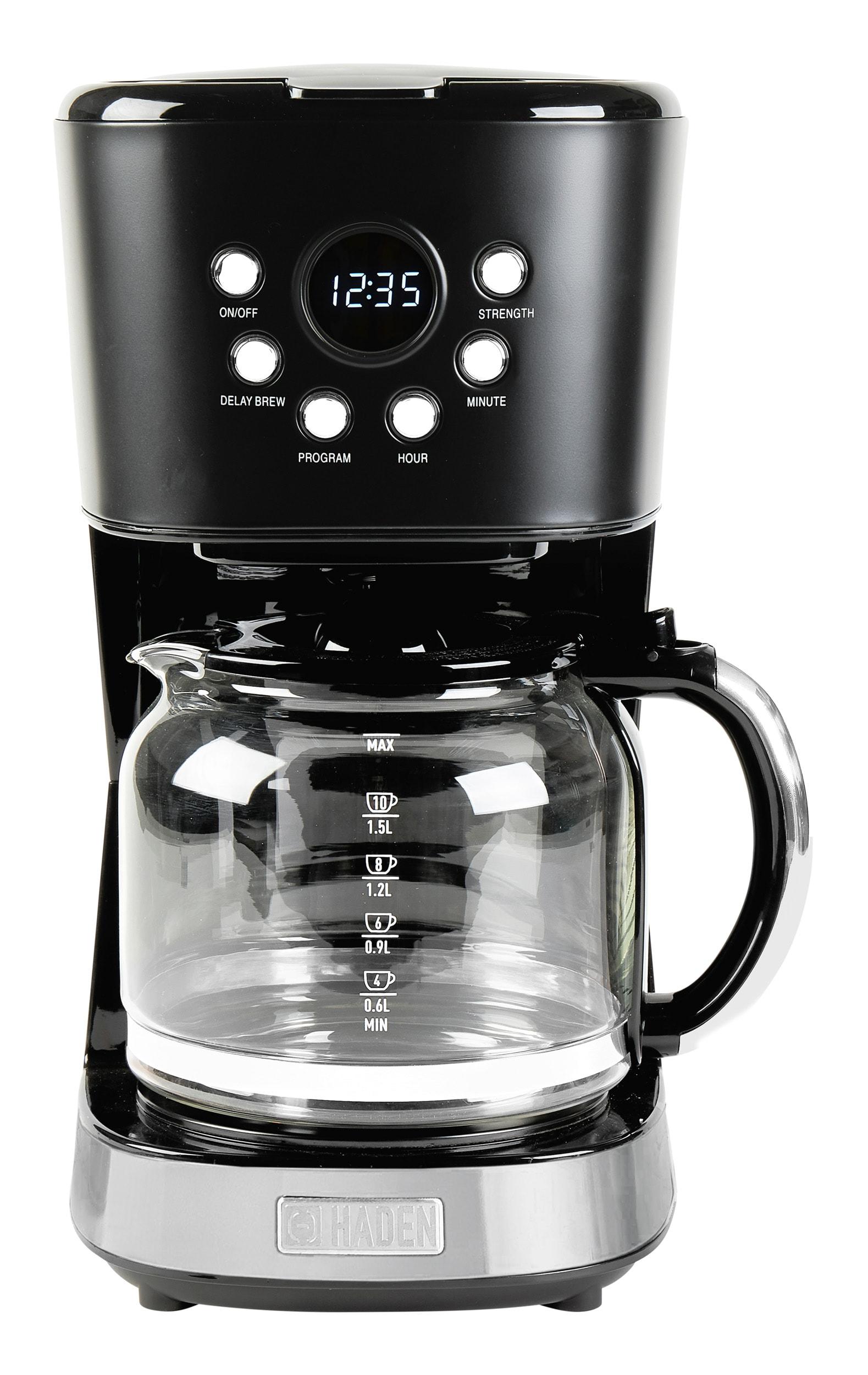 HADEN Heritage Black and Chrome 12-Cup Programmable Coffee Maker