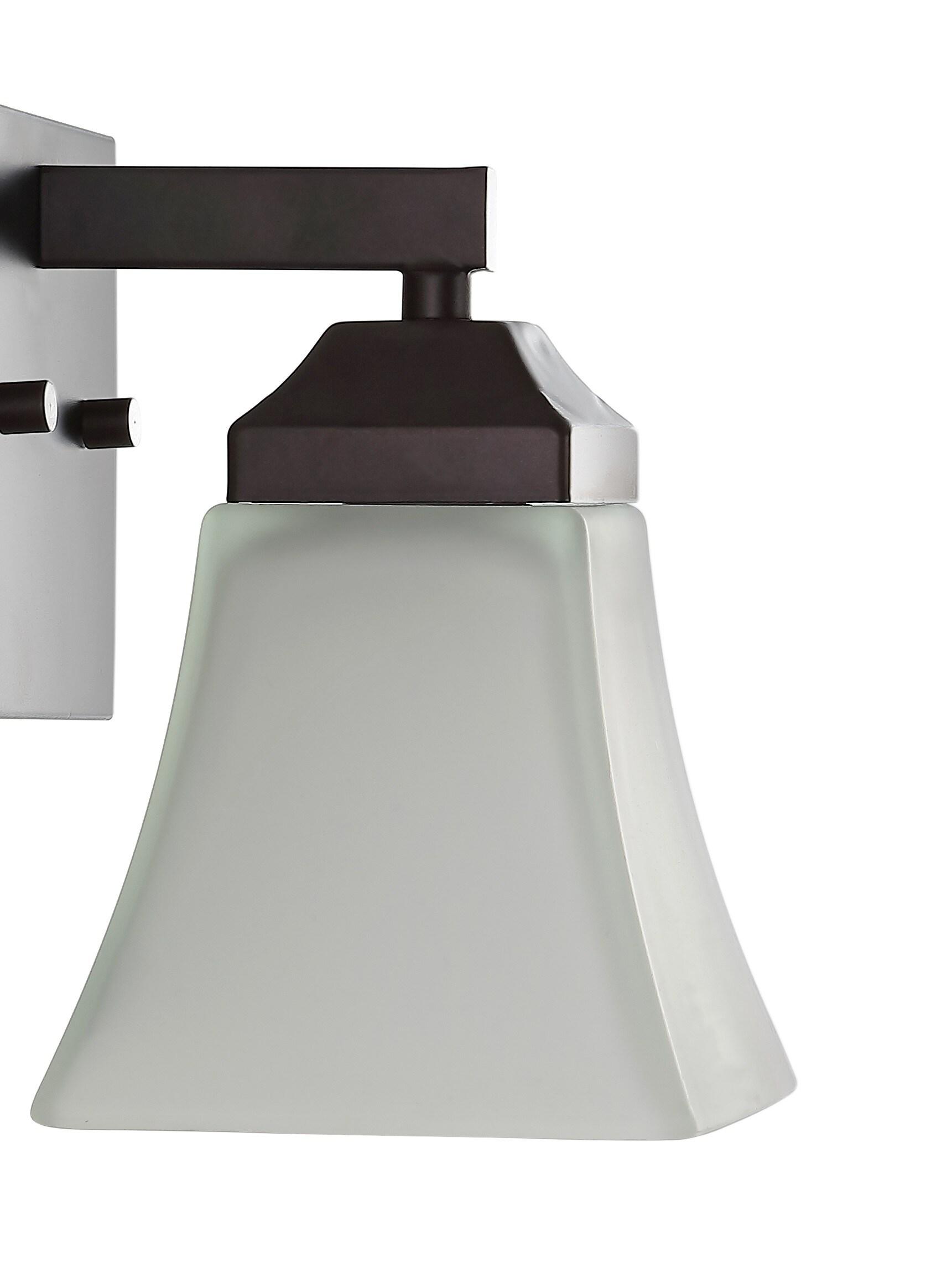 JONATHAN Y Staunton 5" 1-Light Iron/Glass Modern Cottage LED Vanity Light, Oil Rubbed Bronze