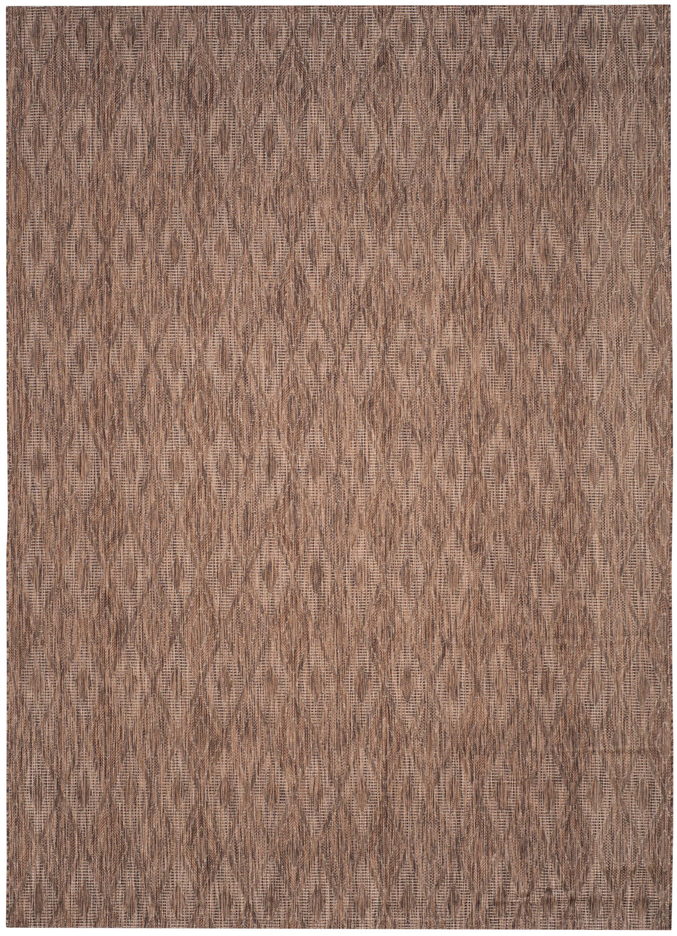 SAFAVIEH Courtyard Teodor Geometric Indoor/Outdoor Area Rug, Brown/Brown, 9' x 12'