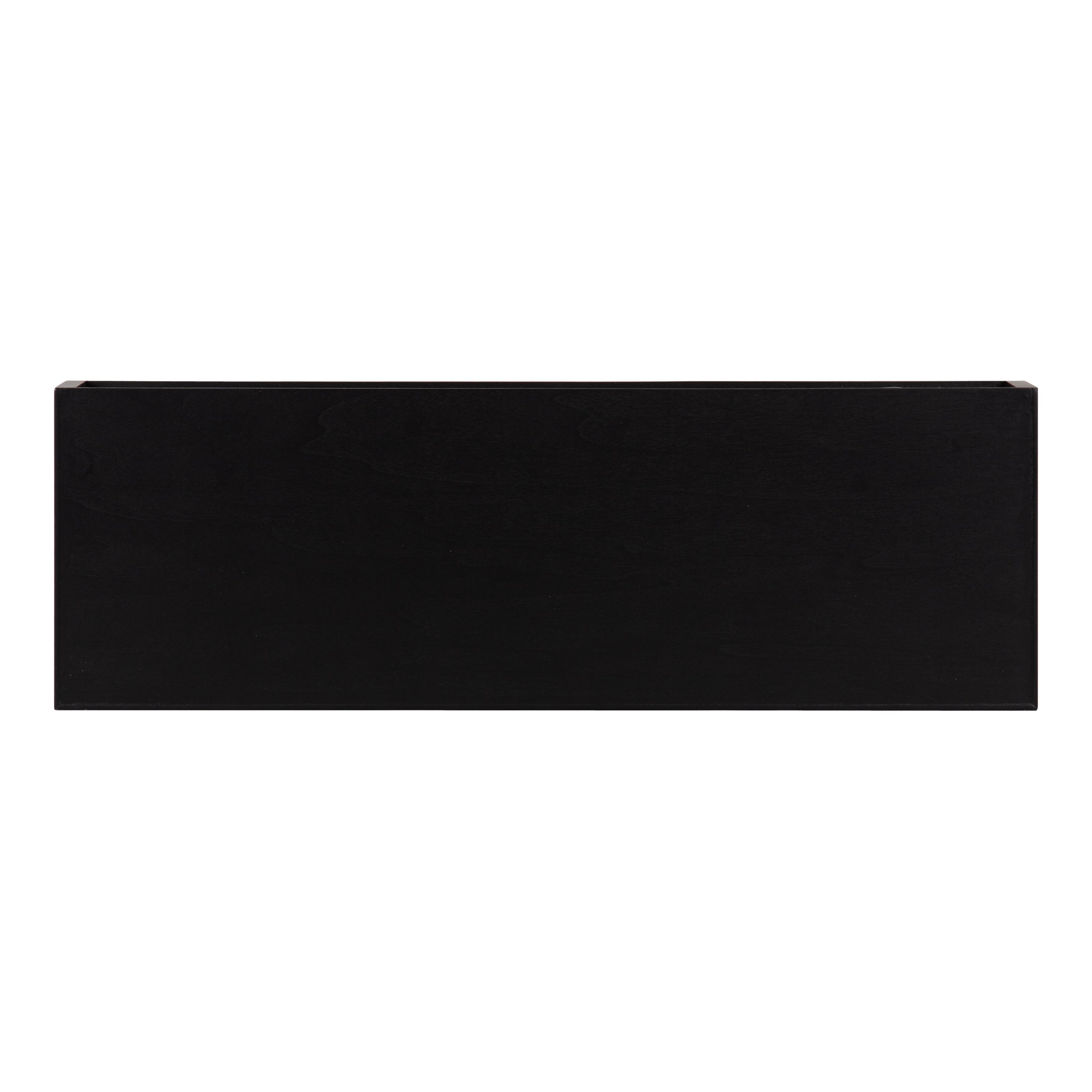 2pc 24" Havlock Wood Shelf Set Black - Kate & Laurel All Things Decor: Solid Wood, Easy Wall Mount