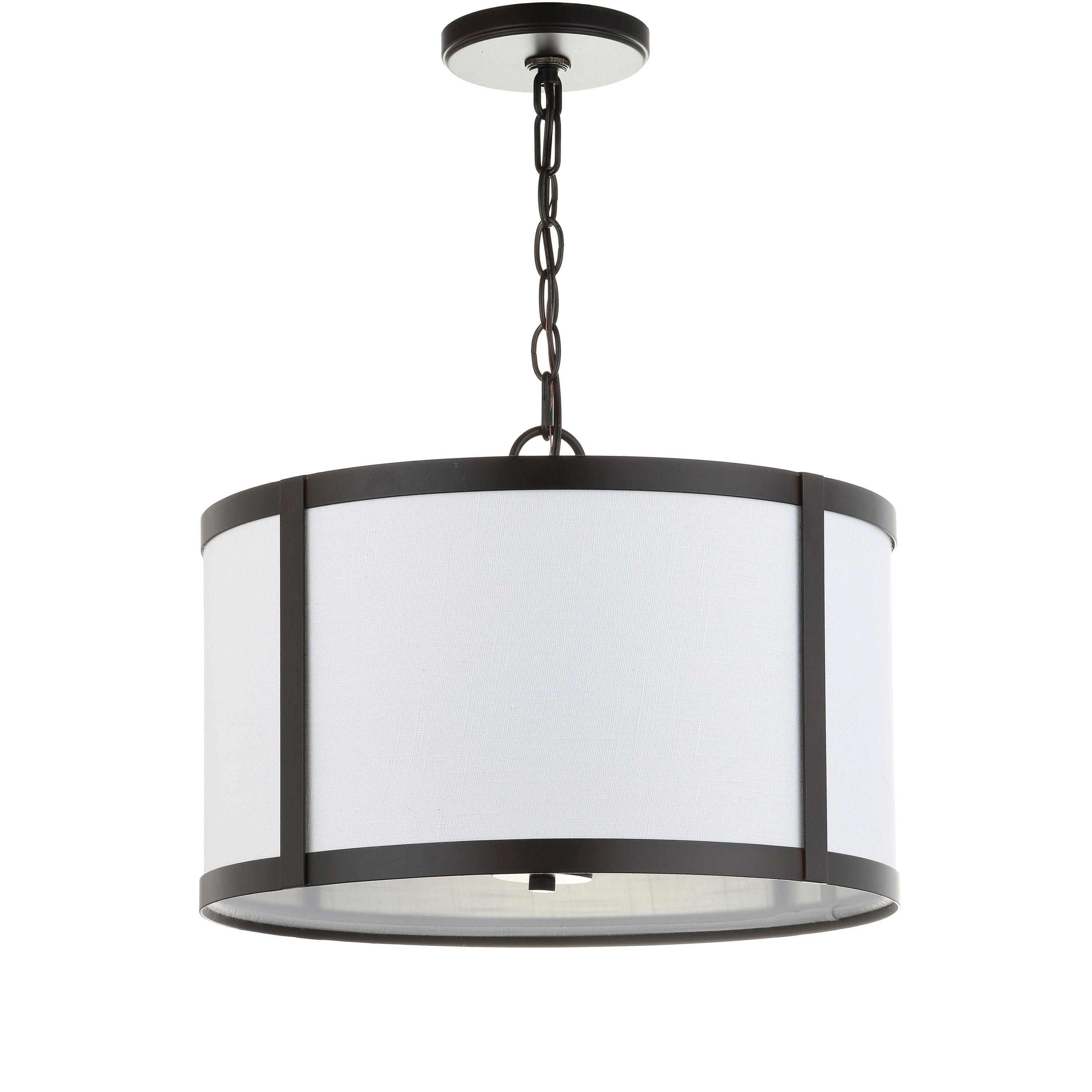 Thatcher 17" Metal LED Pendant Light, Oil Rubbed Bronze/White