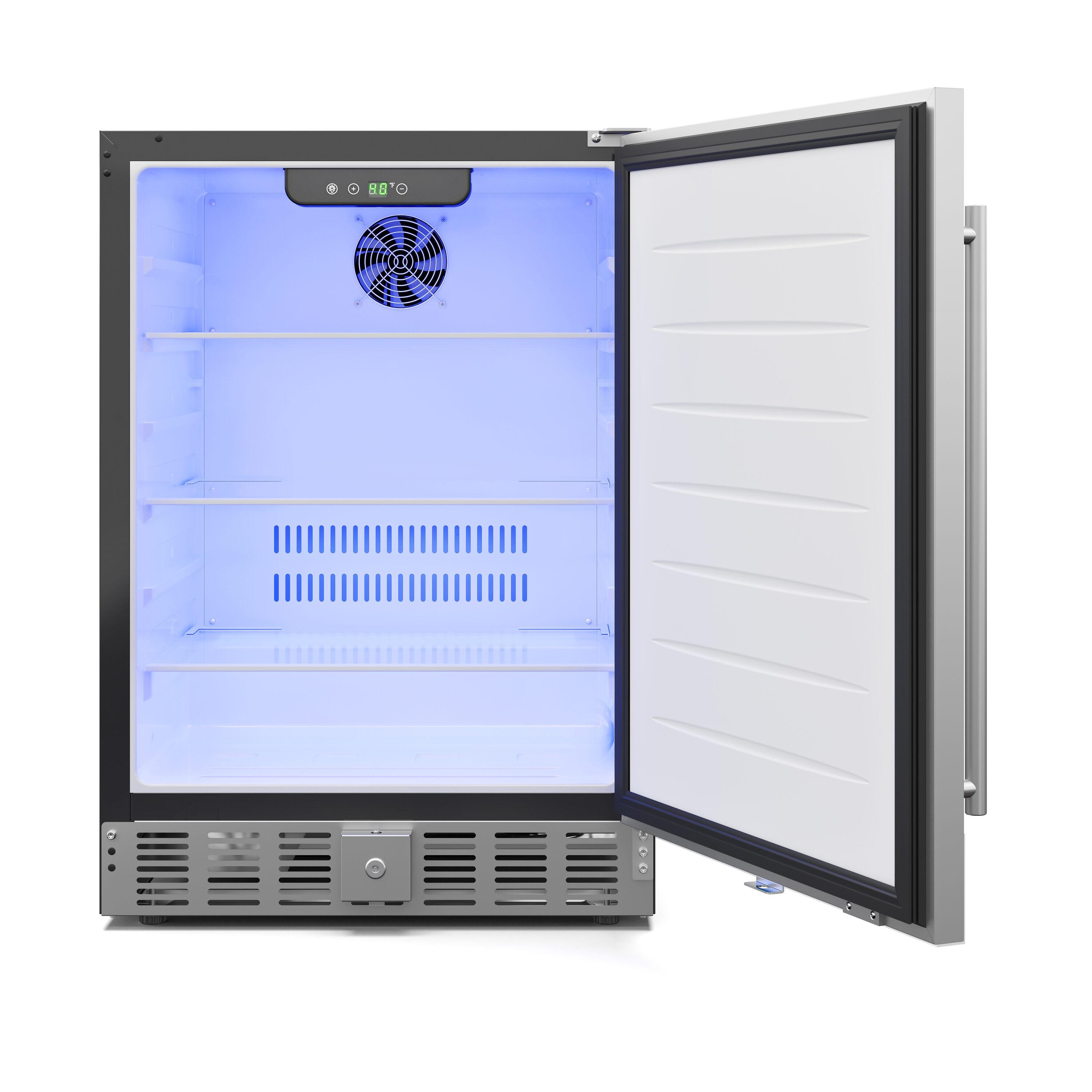 KoolMore 23.4 in. Stainless Steel, Solid-Door Built-In Refrigerator and Beverage Cooler, 5 Cu. ft.
