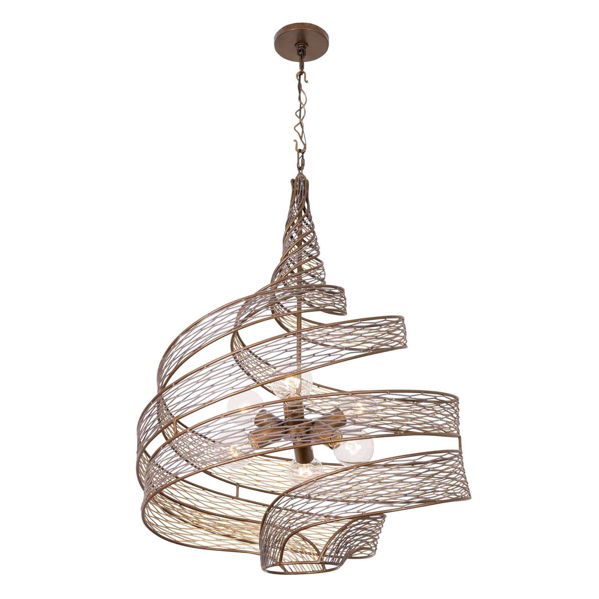 Hammered Ore Finish Hand-Forged Steel 6-Light Pendant