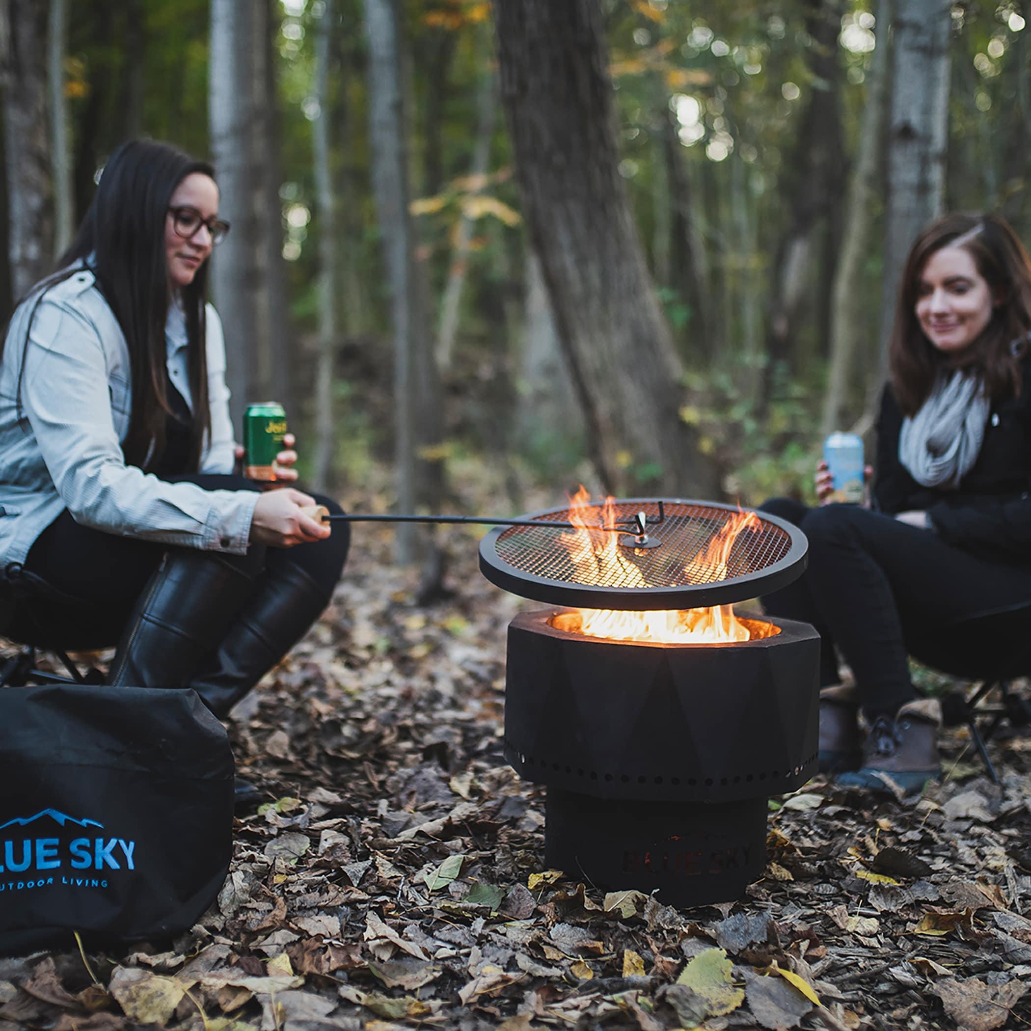 Blue Sky Outdoor Living Round Steel Wood Burning Smokeless Fire Pit