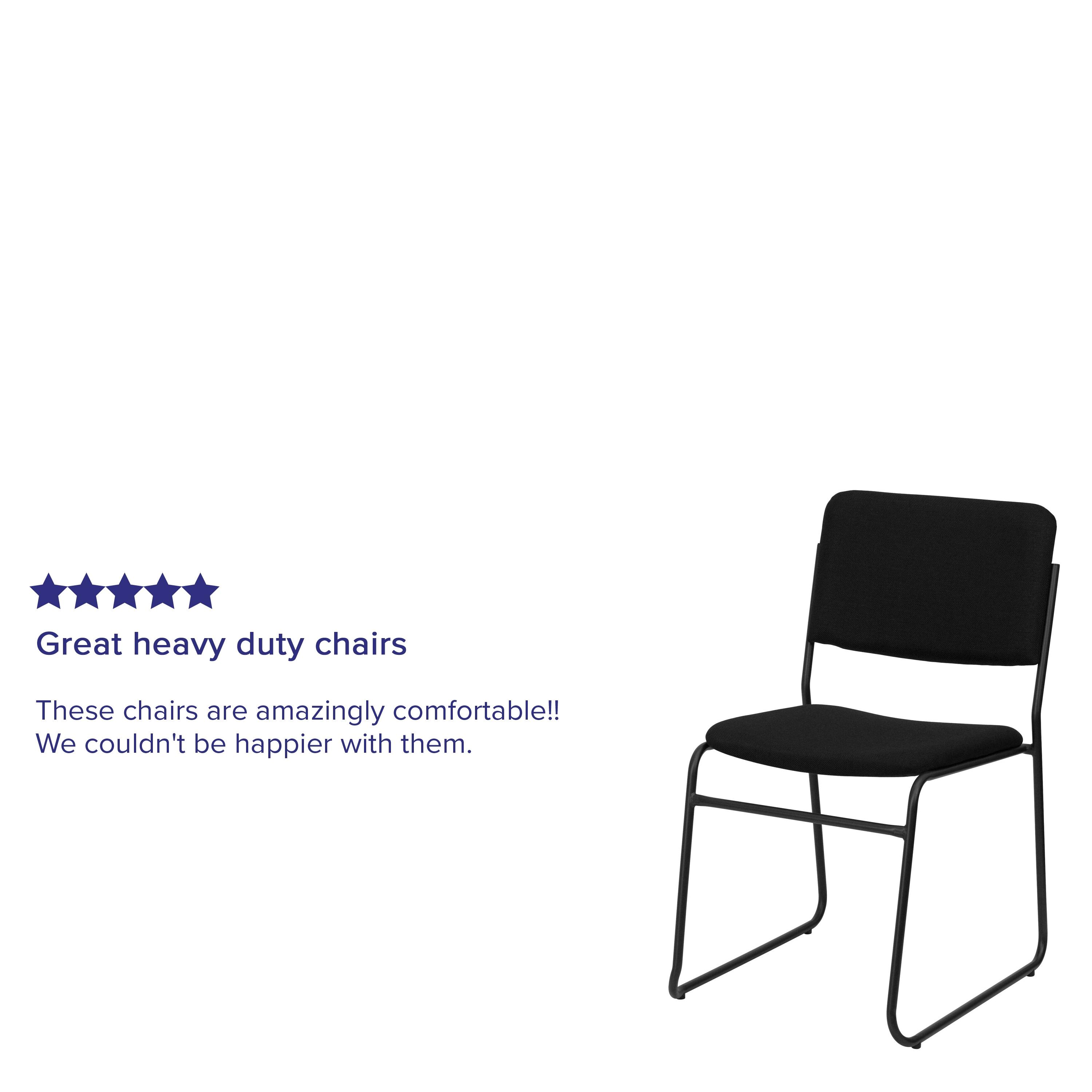 Flash Furniture HERCULES Series 500 lb. Capacity High Density Black Fabric Stacking Chair with Sled Base