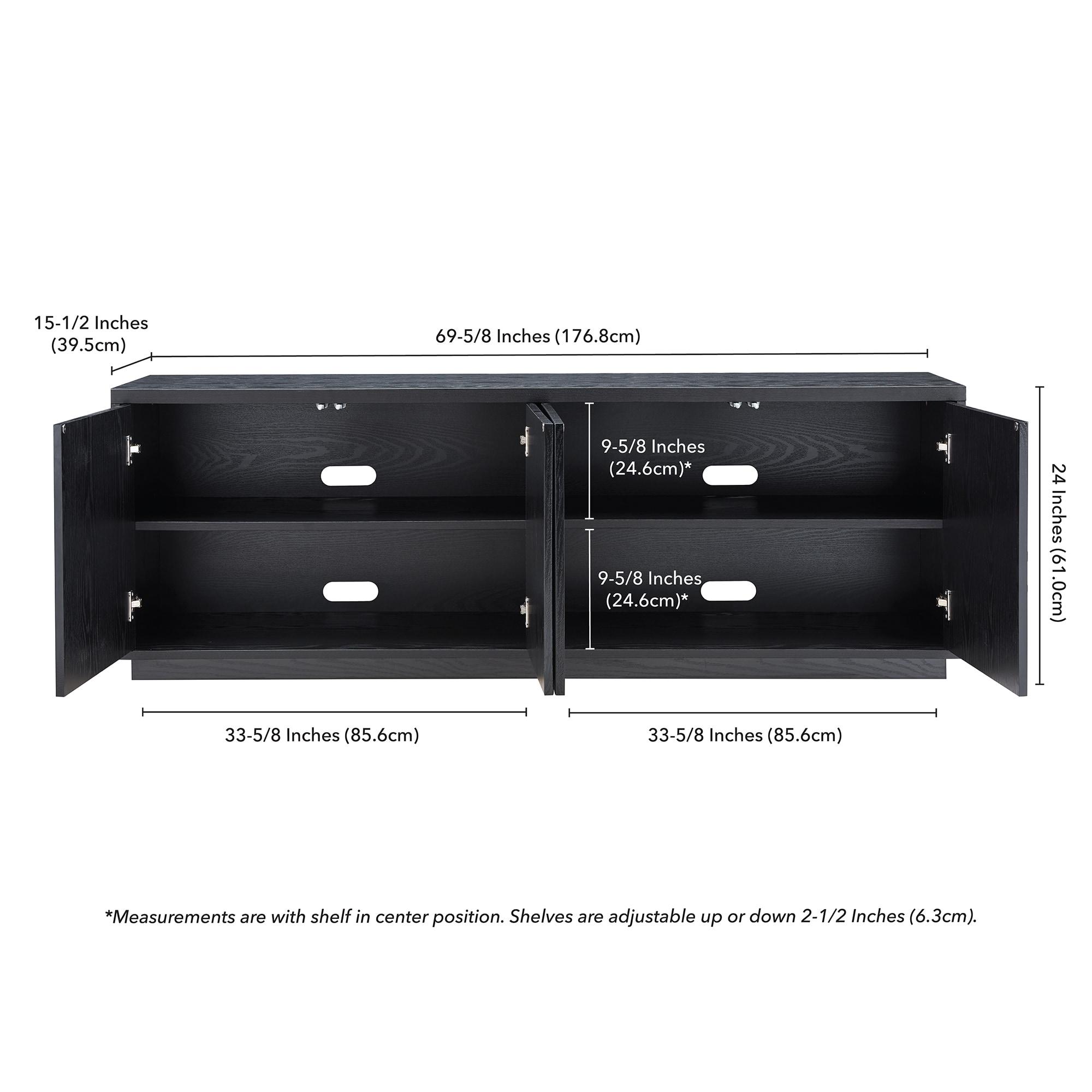 Evelyn&Zoe Hanson Rectangular TV Stand for TV's up to 75", Black Grain