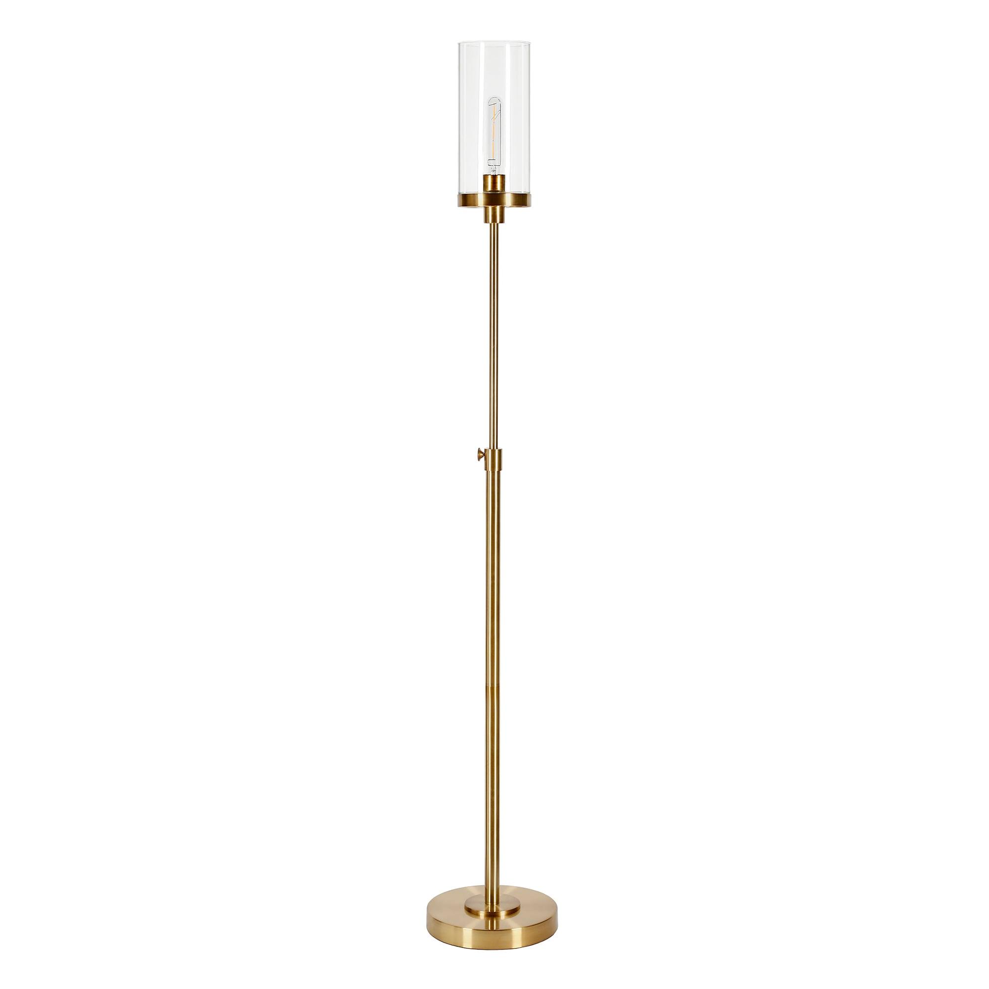 Henn&Hart 11" Brass Metal/Glass Floor Lamp