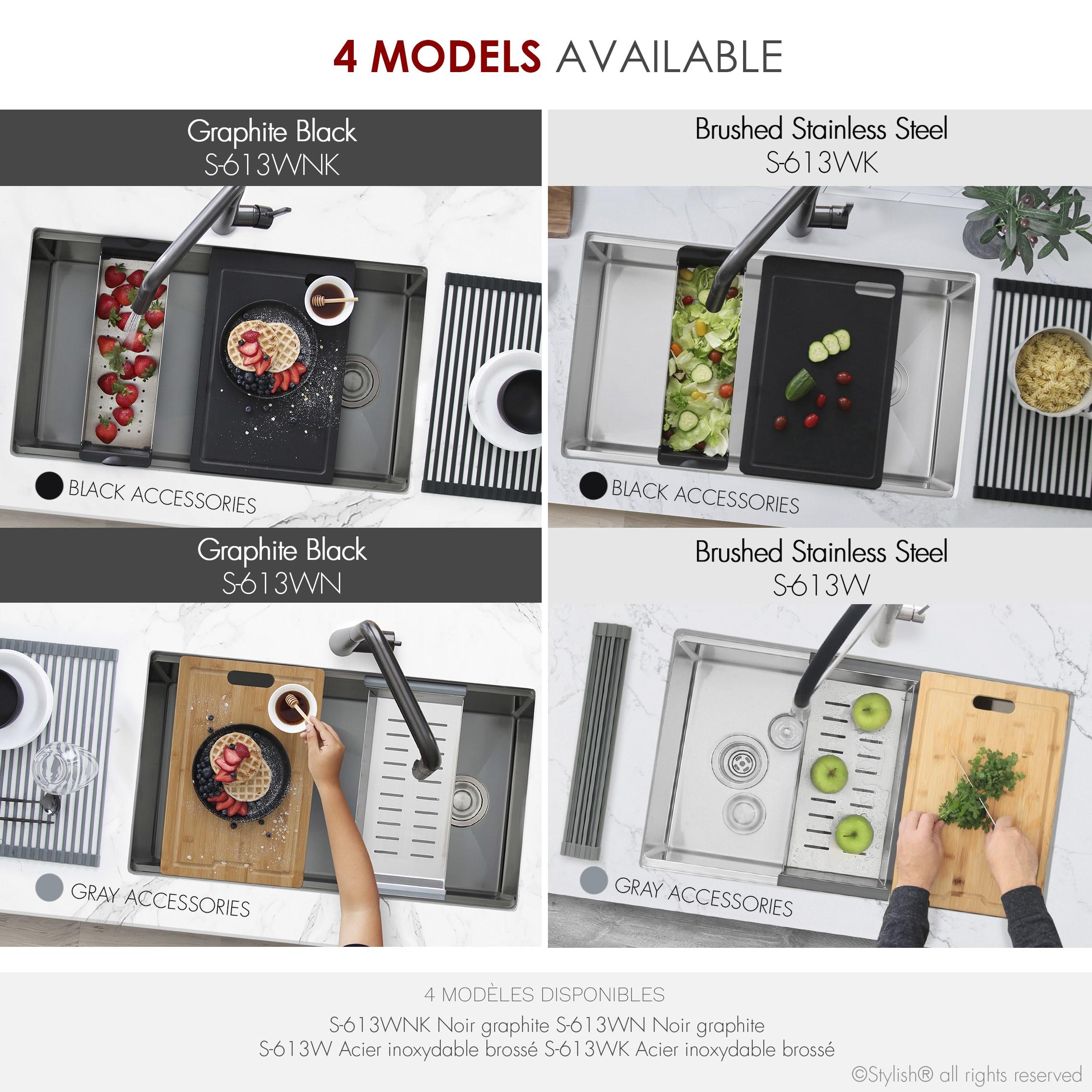 Stylish Versa33 Undermount 33" Workstation 16-gauge Single-Bowl Kitchen Sink