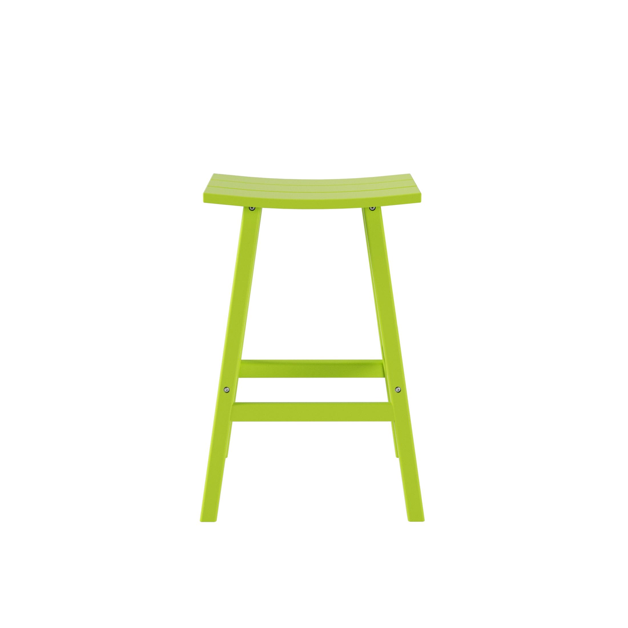 Polytrends  Laguna Hdpe All Weather Outdoor Patio 29" Saddle Seat Bar Stool Lime