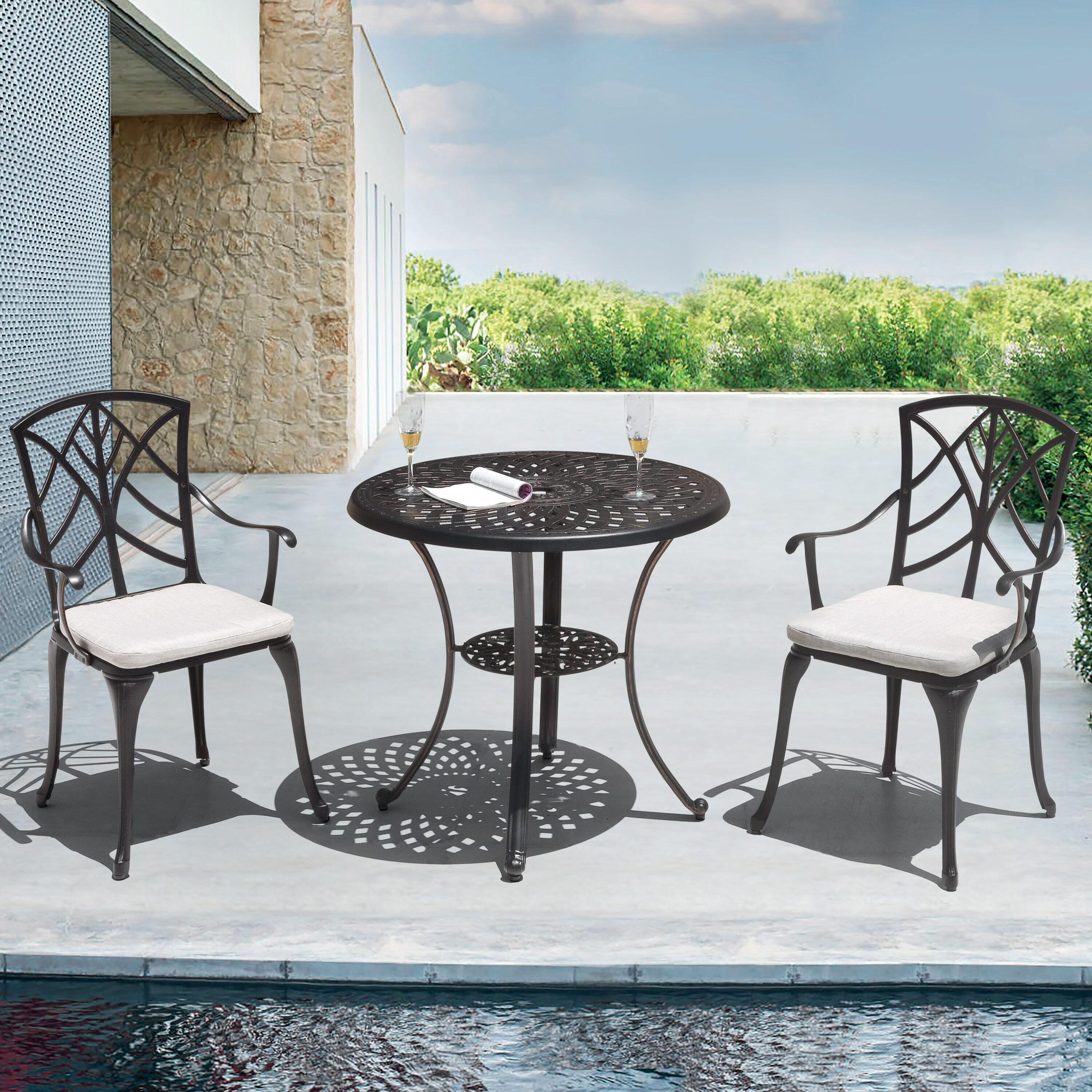 15 in. x 16 in. Outdoor Patio Chair Seat Cushion in Gray (2-Pack)