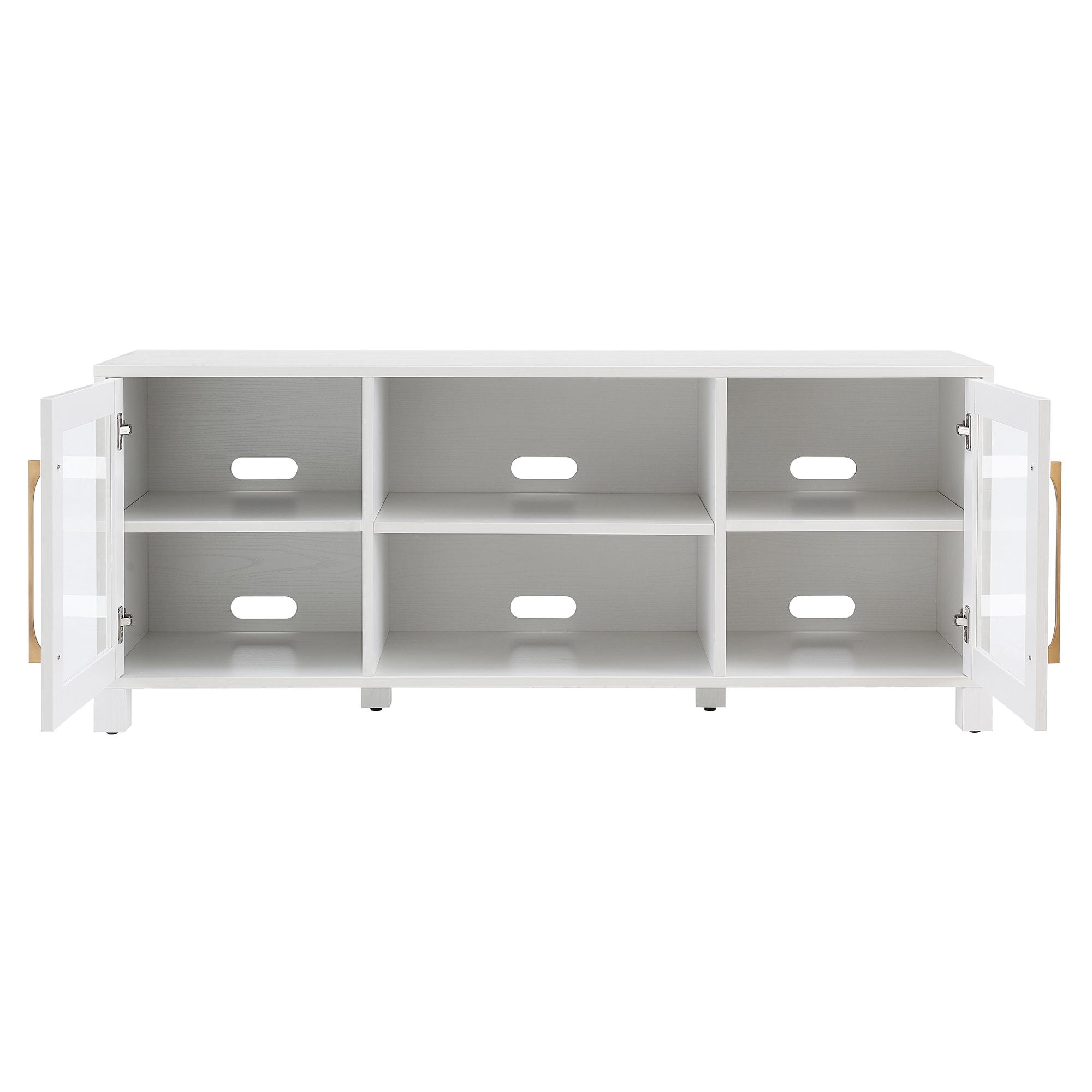 Evelyn&Zoe Quincy Rectangular TV Stand for TV's up to 65", White