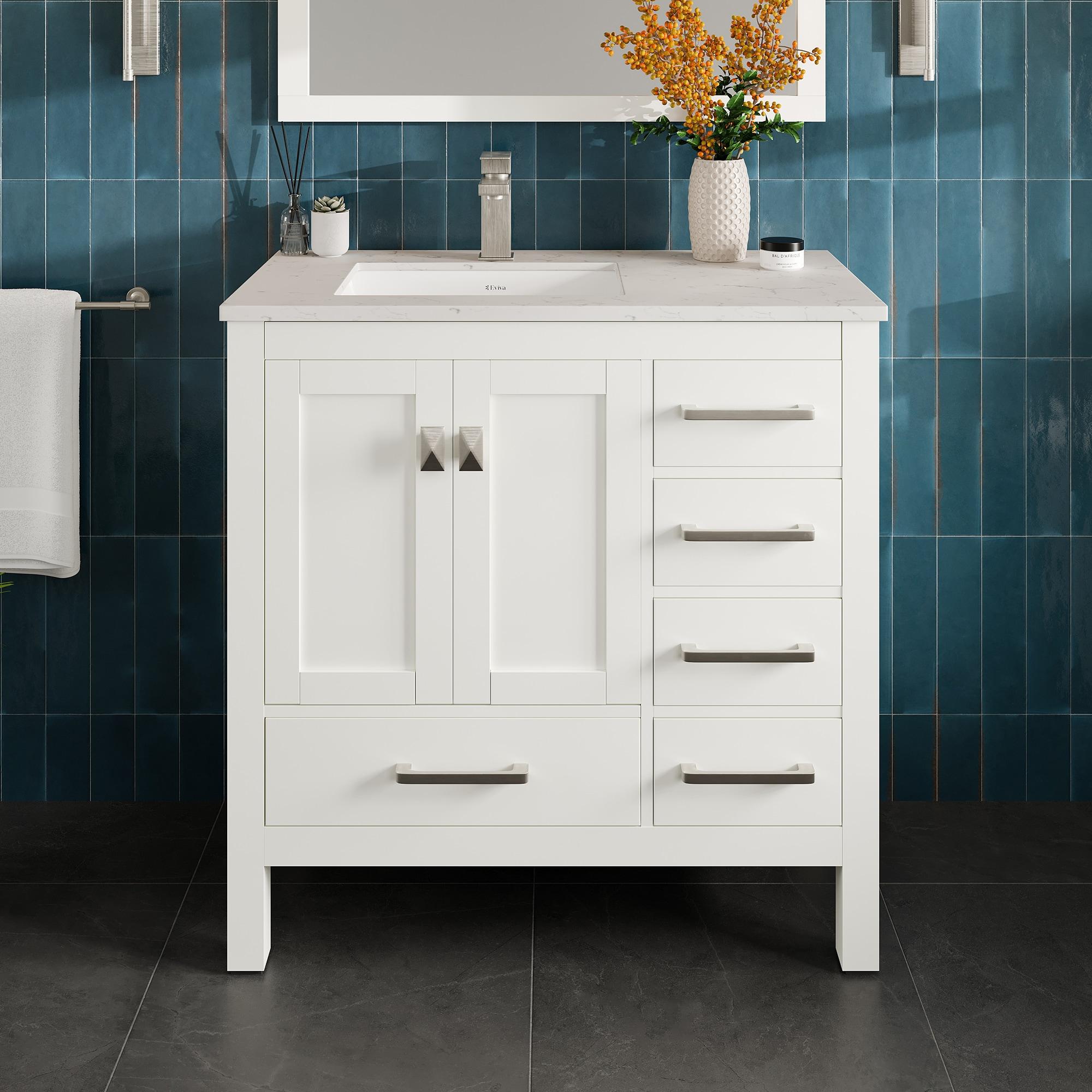 Eviva London 36"W x 18"D Bathroom Vanity with Undermount Porcelain Sink