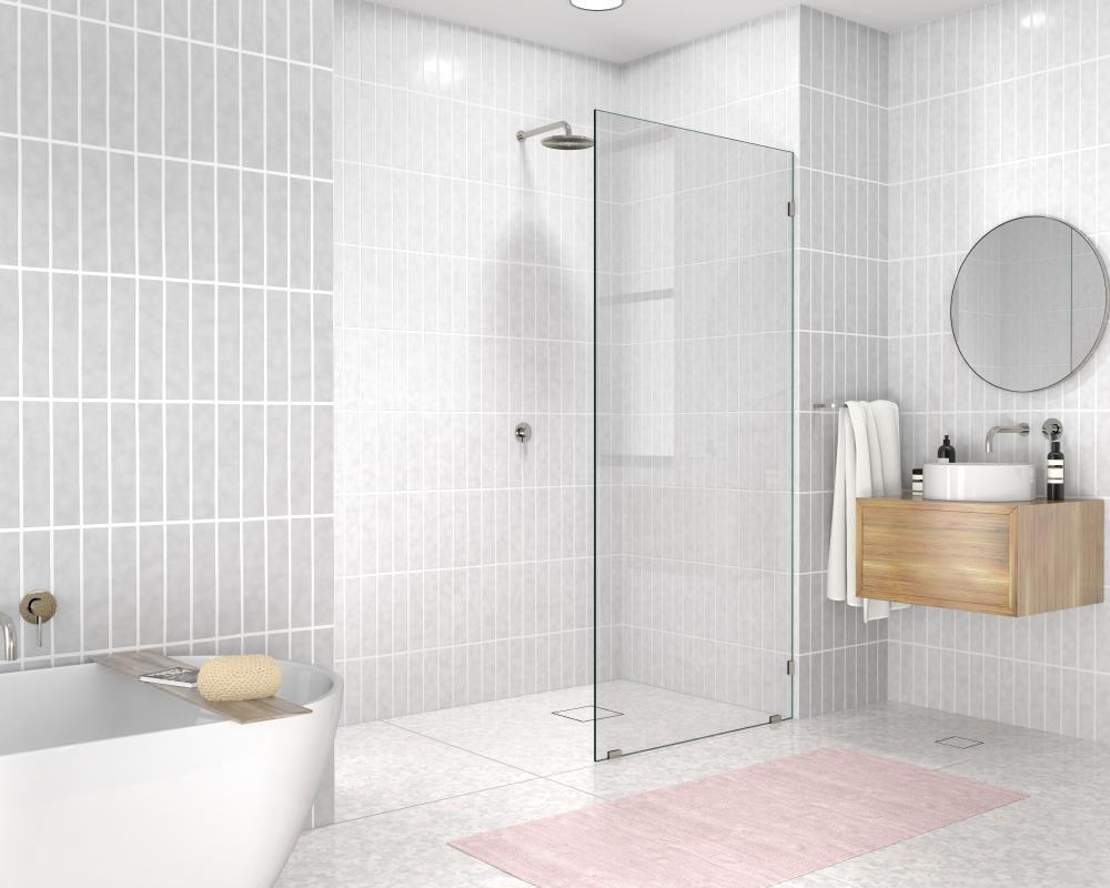 Vela 36 in. x 78 in. Fully Frameless Single Fixed Shower Panel