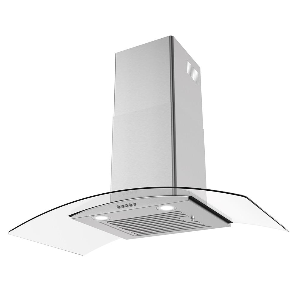 Streamline Largo 36" 220 Cubic Feet Per Minute Ductless Wall Mount Range Hood with Baffle Filter and Light Included
