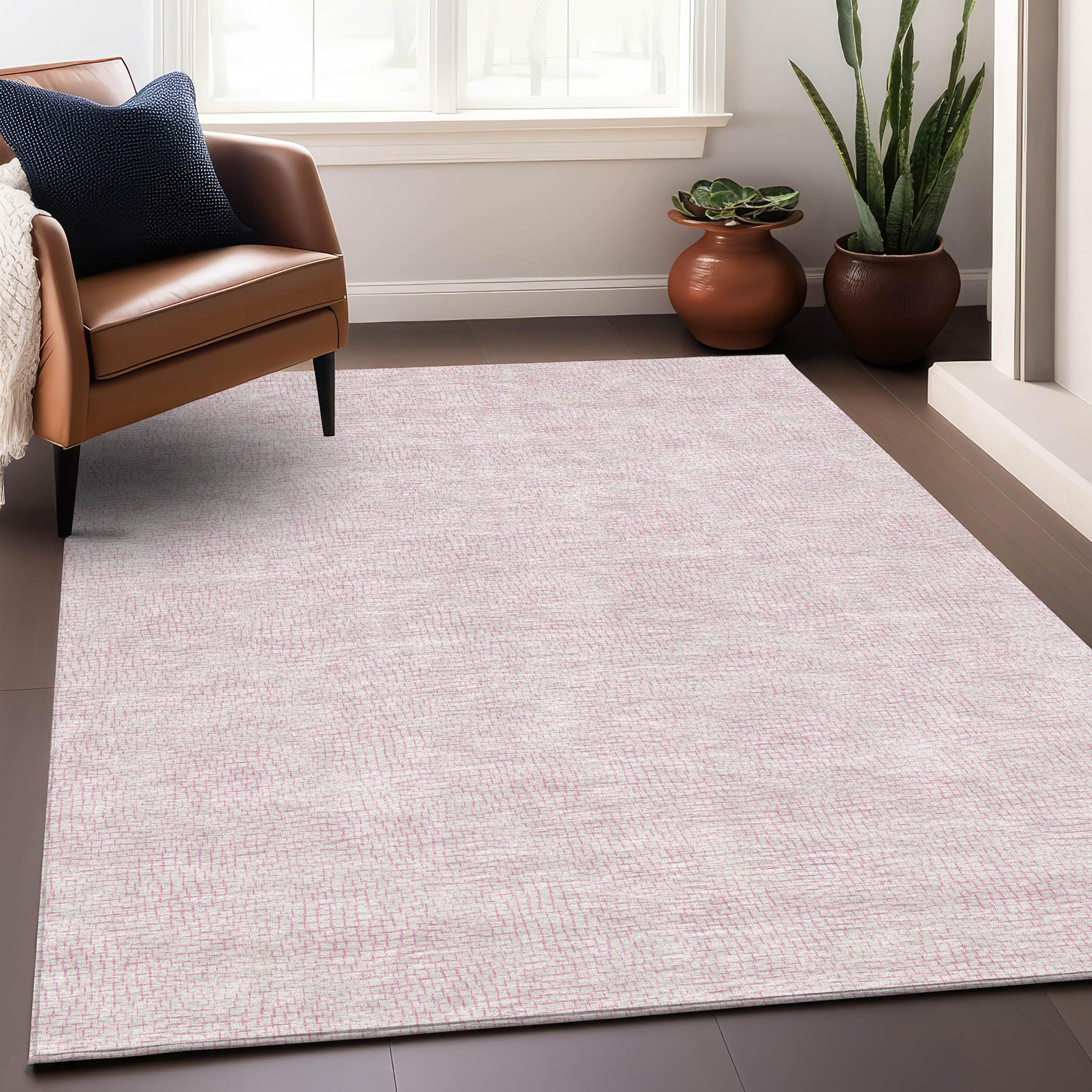 Machine Washable Indoor/Outdoor Chayden ACN1058 Pink Rug