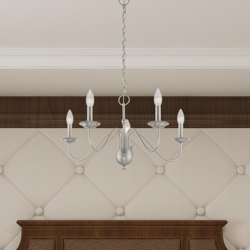 Livex Lighting 52165 Windsor 5 Light 24" Wide Taper Candle Chandelier - Nickel