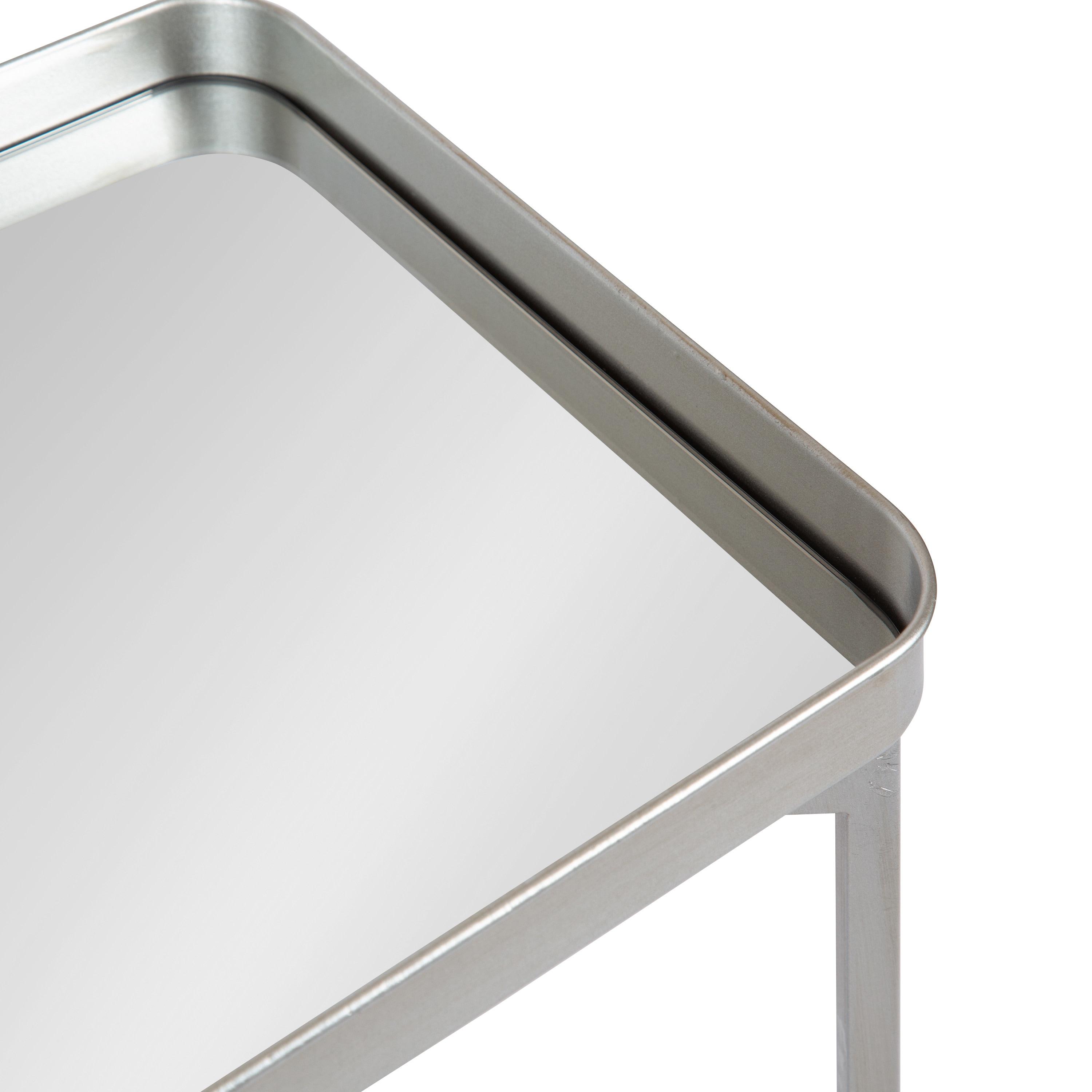 Kate and Laurel Celia Rectangle Metal Side Table, 18x12x26, Silver