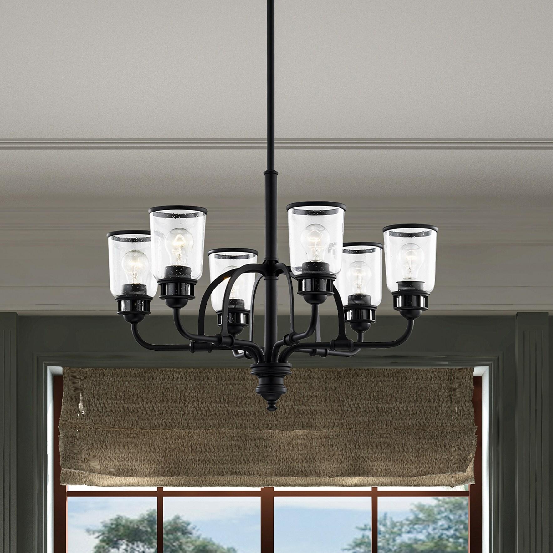Livex Lighting Lawrenceville 6 -Light Matte Black Traditional For Use in Bathrooms, Bedrooms, Dining Rooms, Foyers, Kitchens, Living Rooms Chandelier