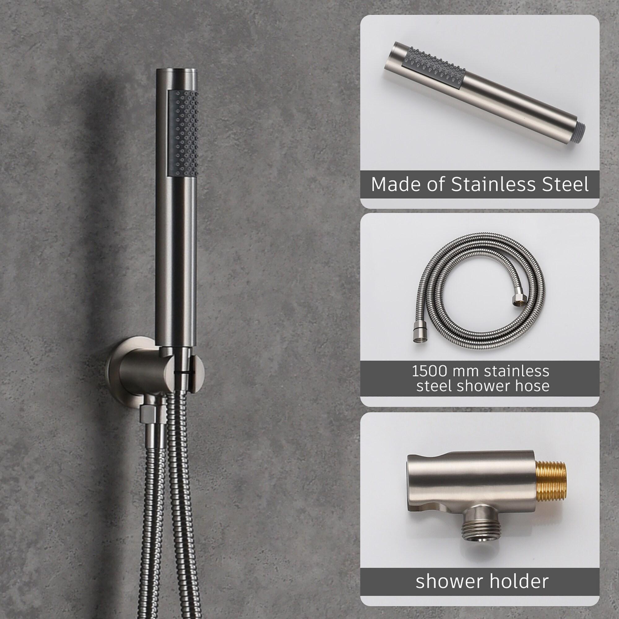 Pressure-Balanced Complete Shower System with 10-Inch Rain Shower Head, Handheld, Rough-in Valve