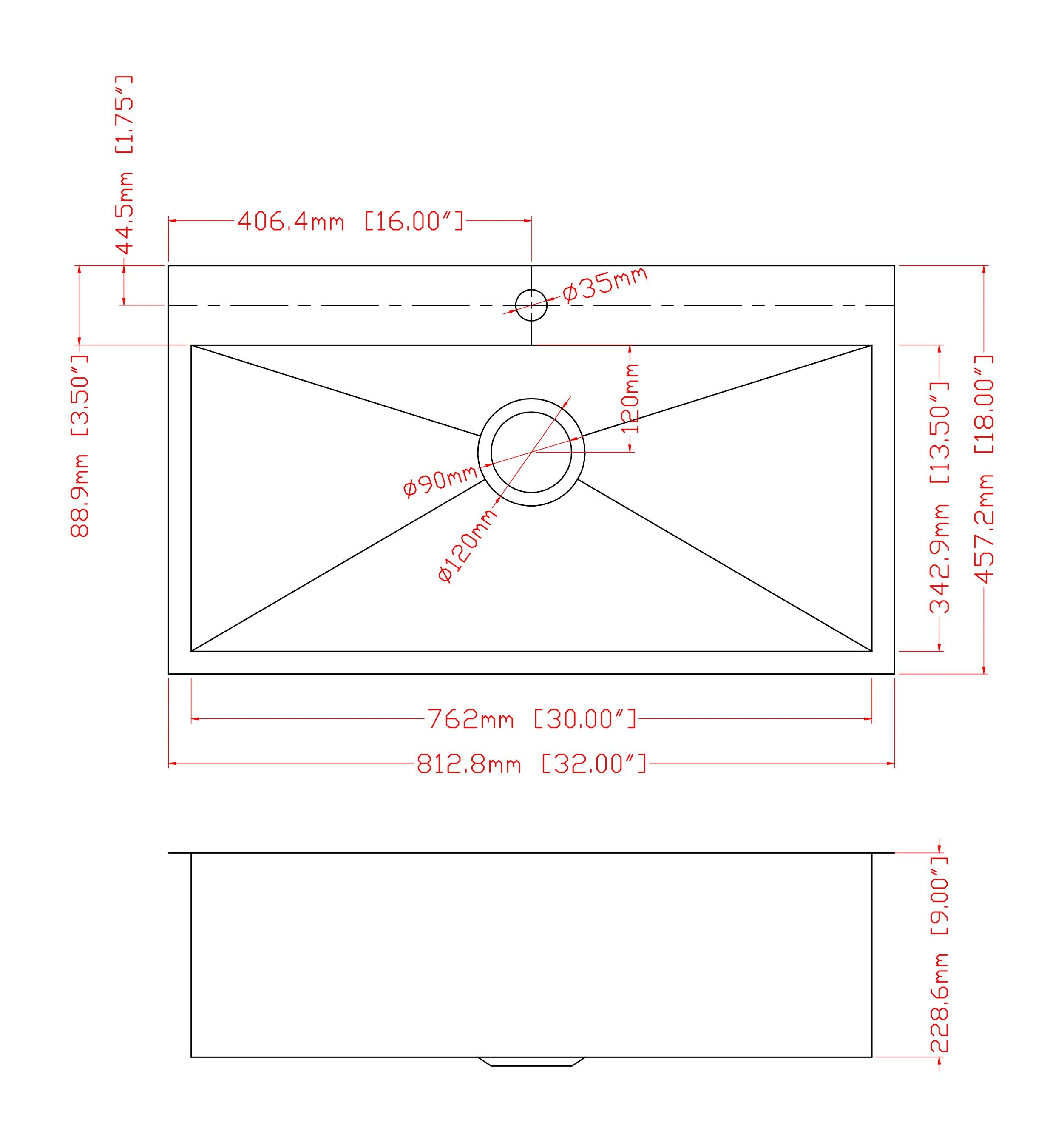 32" L x 18" W Drop-In Kitchen Sink with Faucet