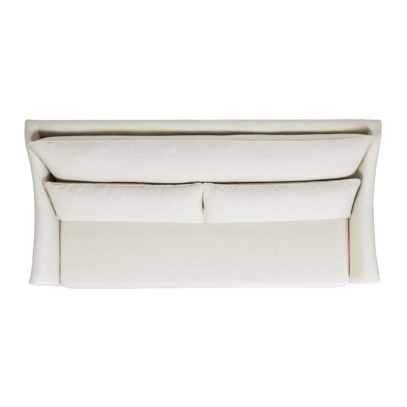 Jennifer Taylor Home Ada Modern Fabric Sofa with Flared Arm in Flax White