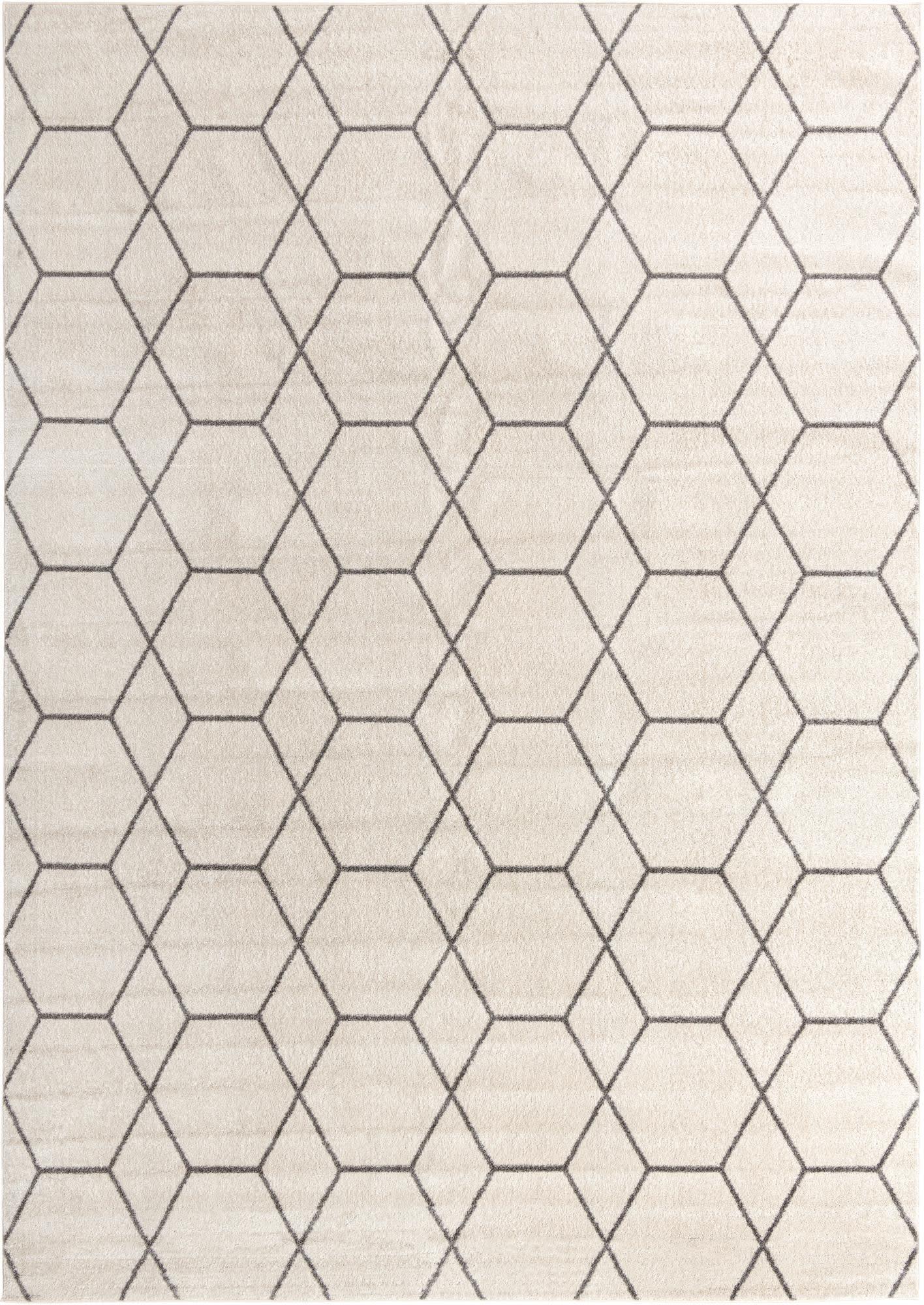 Unique Loom 8' 0 x 11' 0 Trellis Frieze Geometric Ivory Area Rug