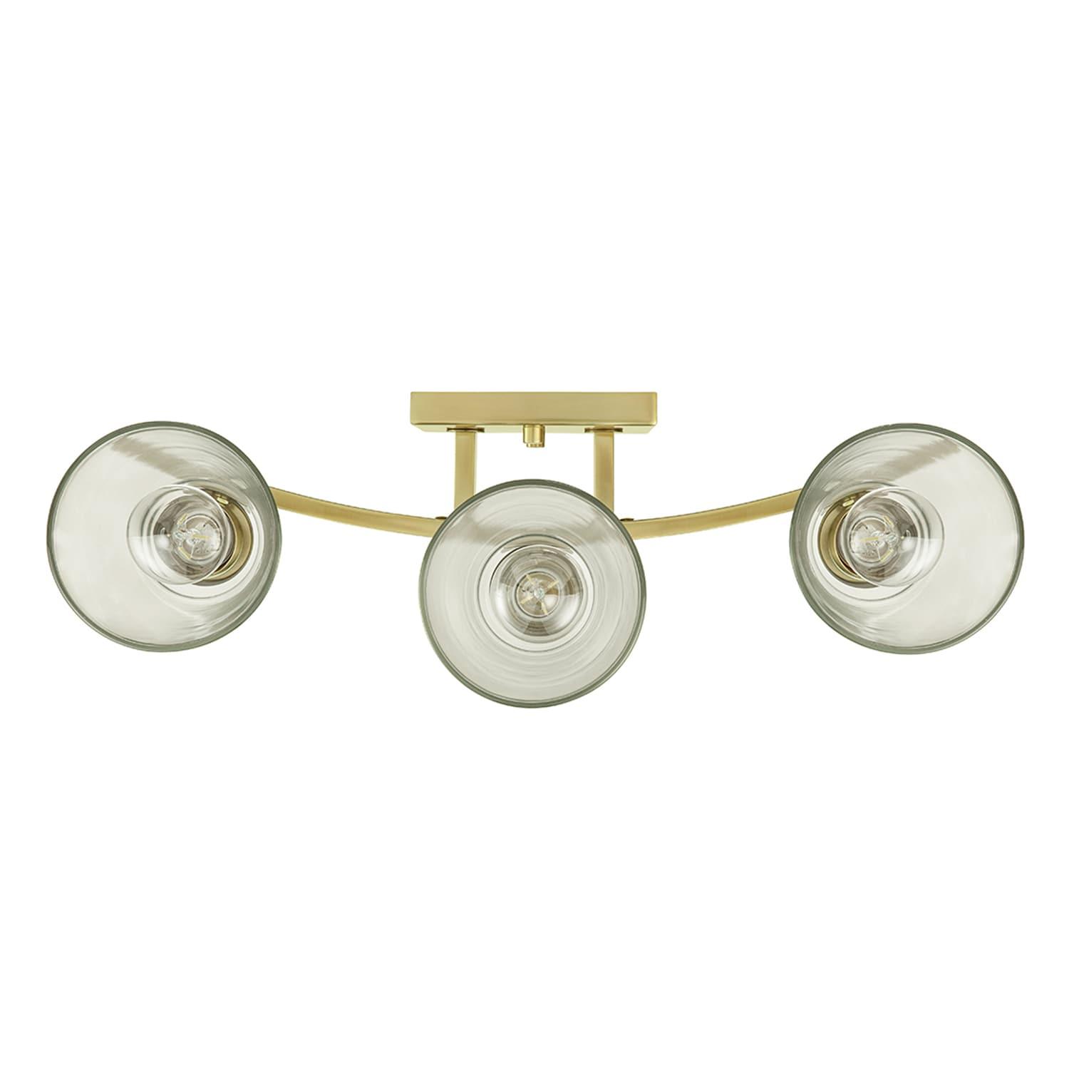 Prominence Home Fairendale 3-Light Soft Gold Bathroom Vanity Light with Clear Glass Shade
