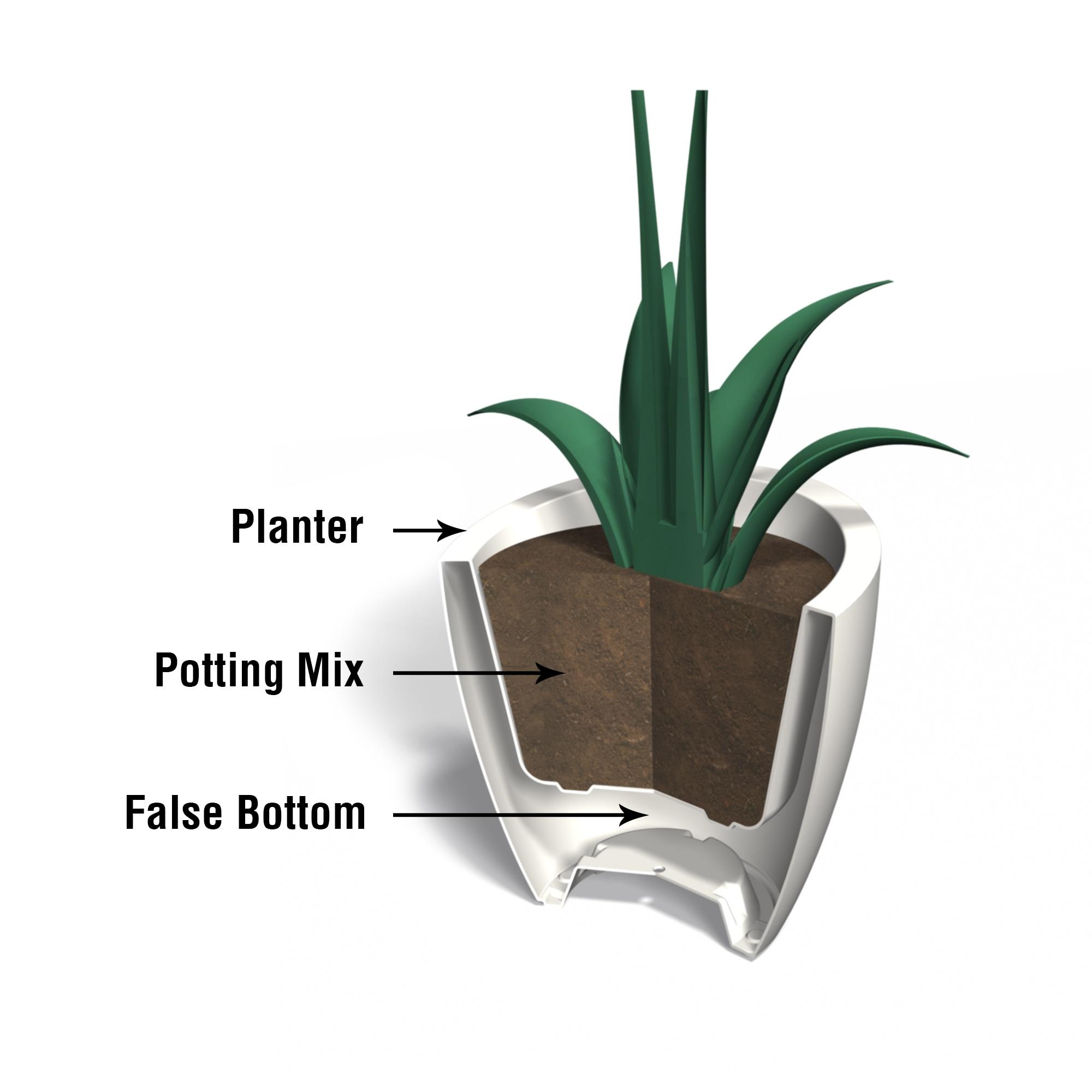 20 in. Modesto Round Planter, White