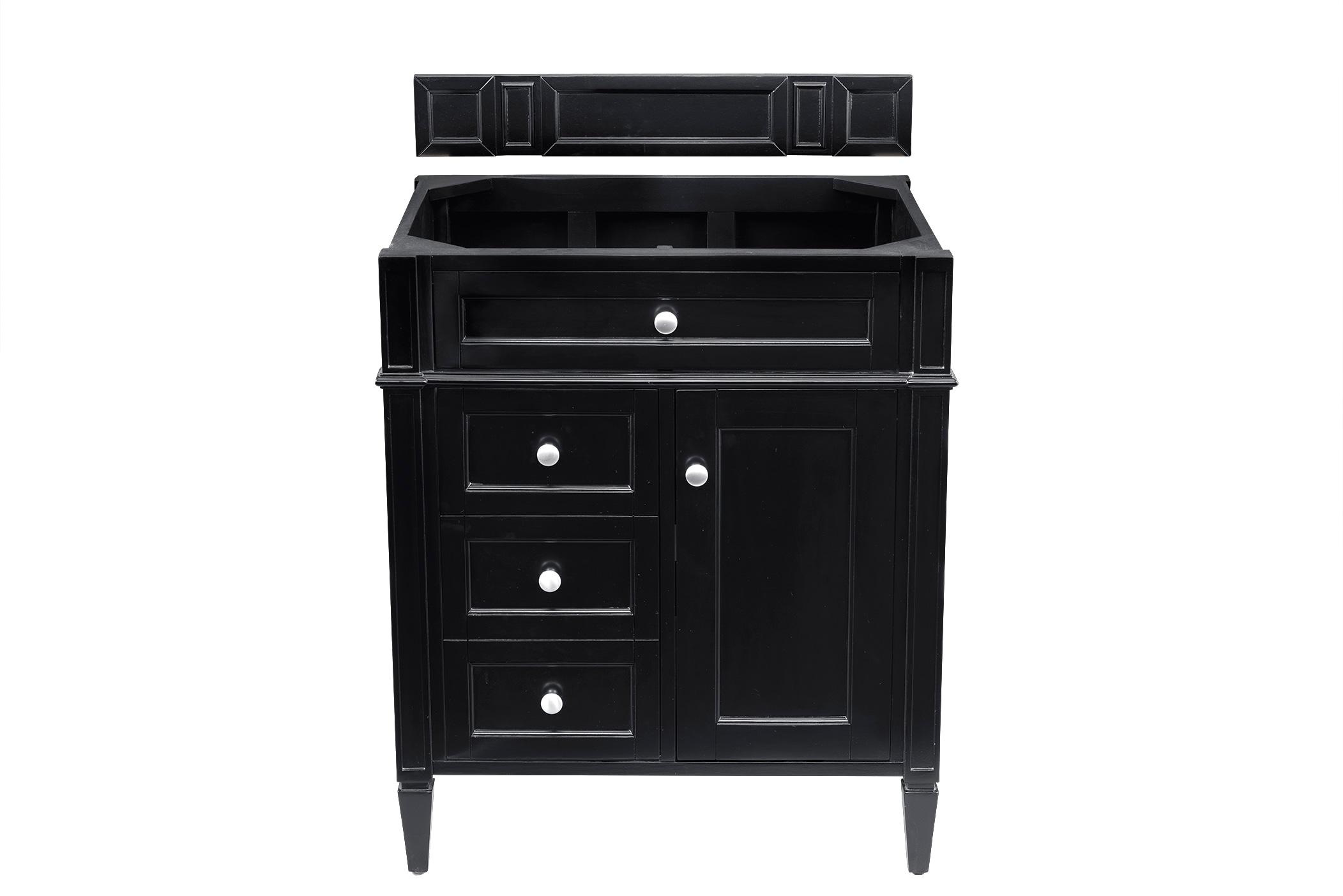 James Martin Vanities Brittany 30-Inches Black Onyx Bathroom Vanity Base Cabinet without Top