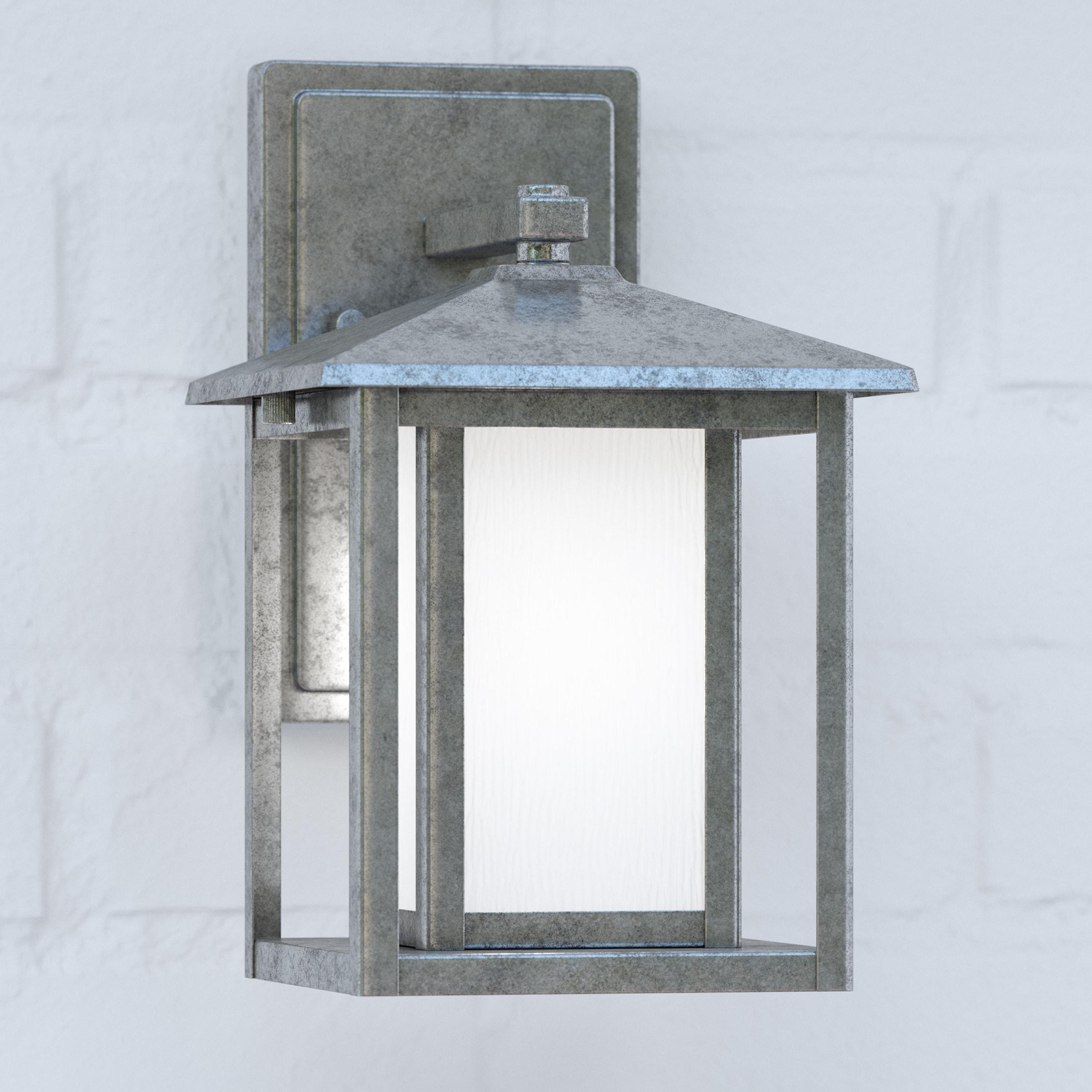 Hunnington 1-Light Weathered Pewter Outdoor 11 in. Wall Lantern Sconce
