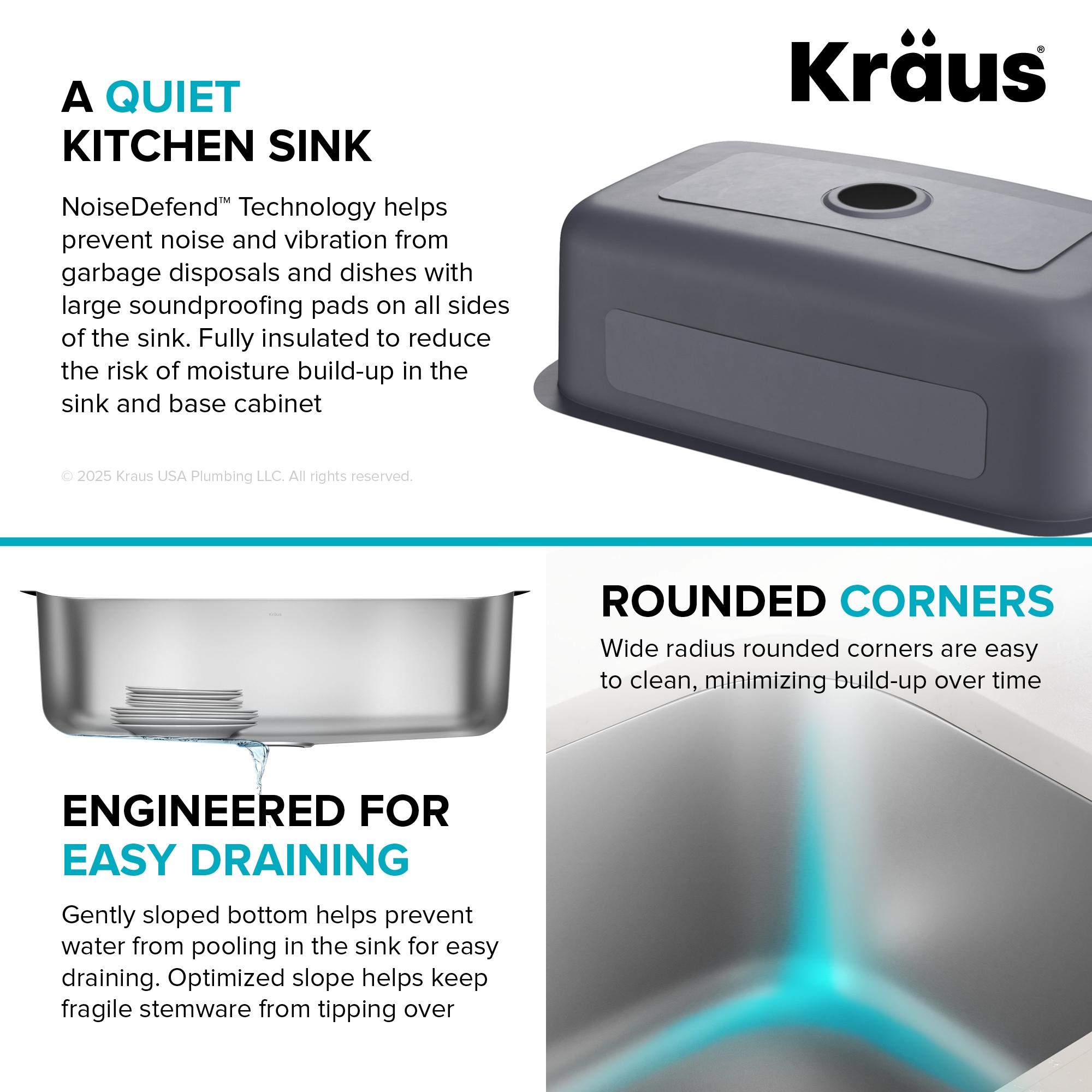KRAUS Premier Undermount Single Bowl 18-Gauge Stainless Steel Kitchen Sink