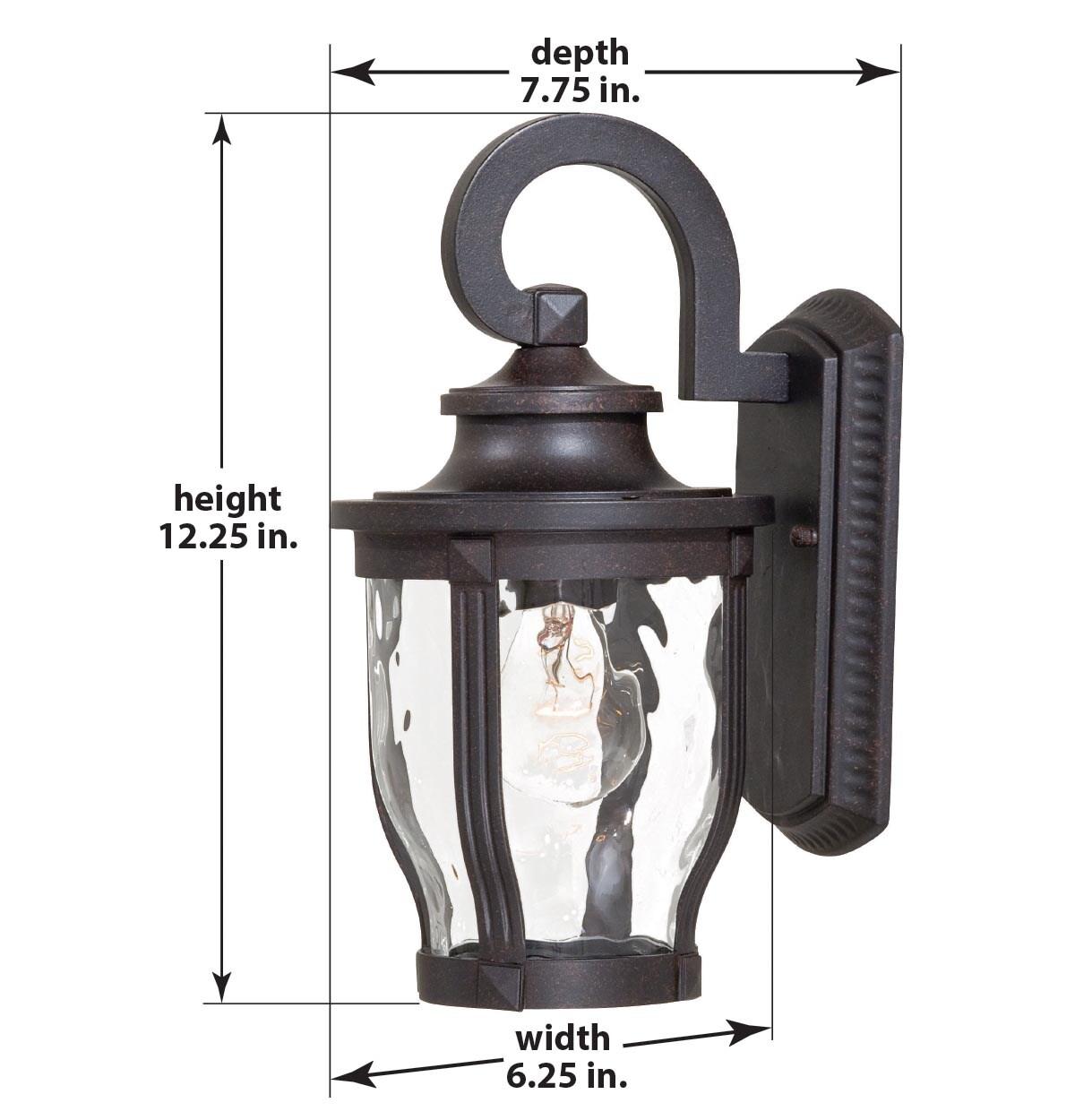 Minka Lavery Rustic Outdoor Wall Light Fixture Corona Bronze 12 1/4" Clear Hammered Glass for Post Exterior Deck Porch Yard Patio