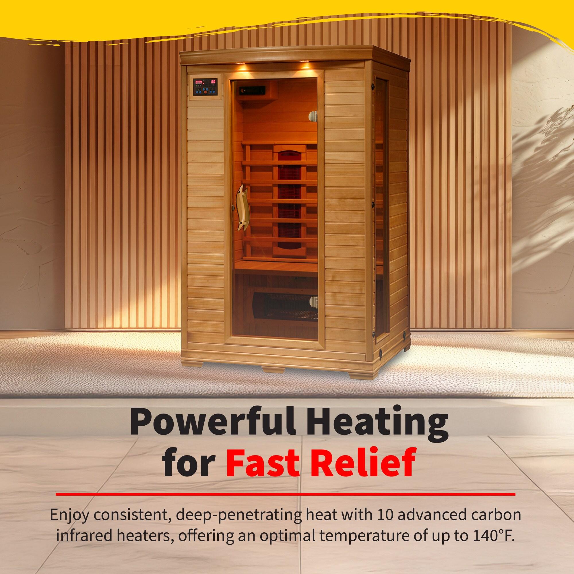 Heatwave 2-Person Hemlock Infrared Sauna with 5 Ceramic Heaters