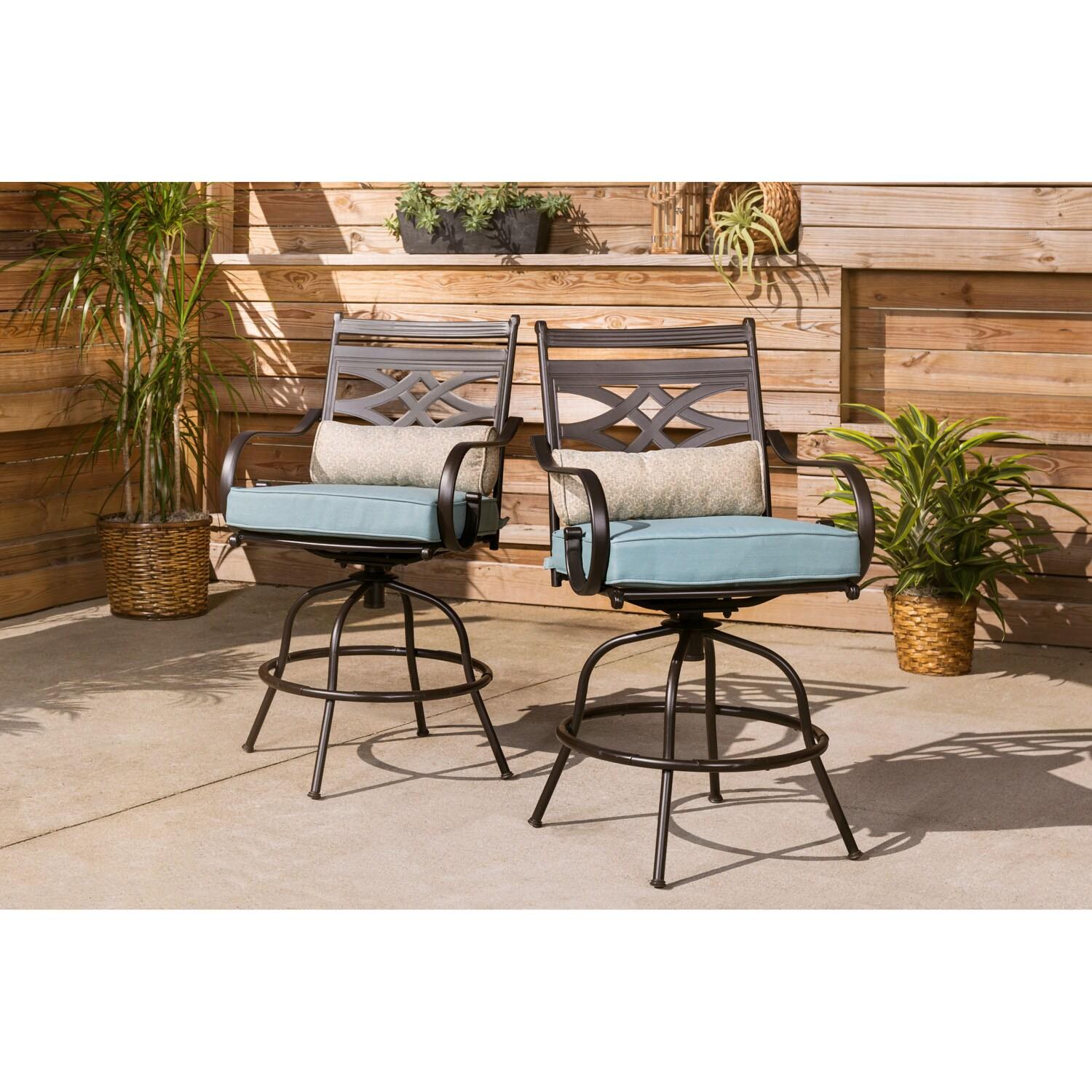 Hanover Montclair 5-Piece Steel Outdoor Counter-Height Patio Dining Set with Table, Seats 4