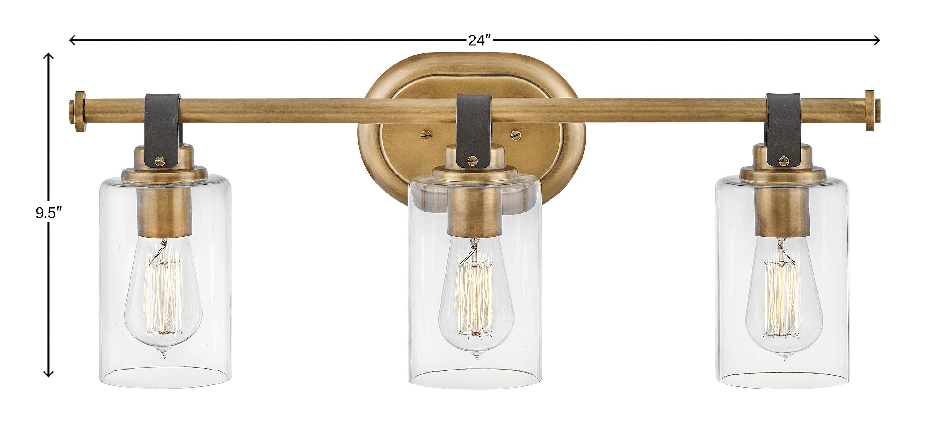 Heritage Brass 3-Light Vanity Light with Clear Glass Shades