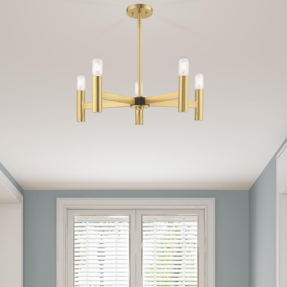 Livex Lighting Copenhagen 5 - Light Chandelier in  Satin Brass