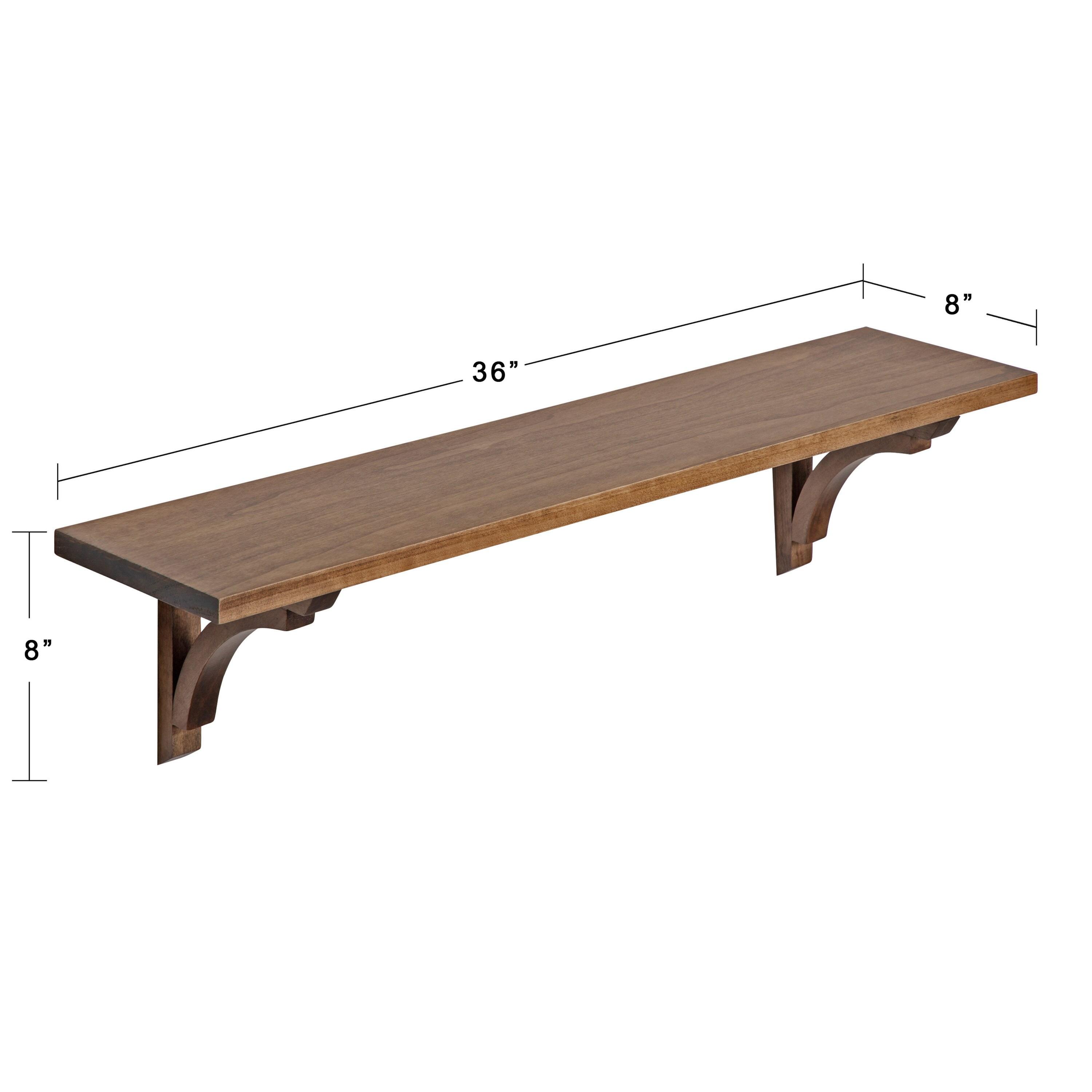 Kate & Laurel All Things Decor 36" Corblynd Traditional Wood Wall Shelf Rustic Brown - Sturdy, Easy to Install