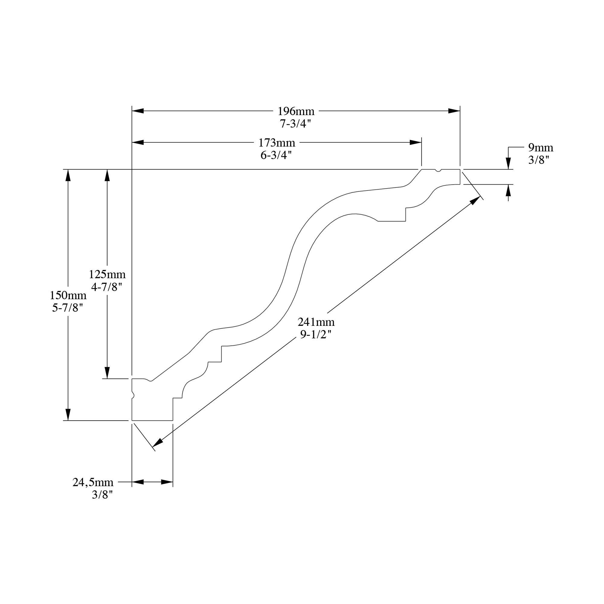 Orac Decor 7-3/4 in x 5-7/8 in x 78-3/4 in Primed White Plain Polyurethane Crown Moulding